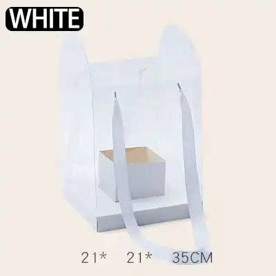 Clear Handheld Flower Bag/Box: White