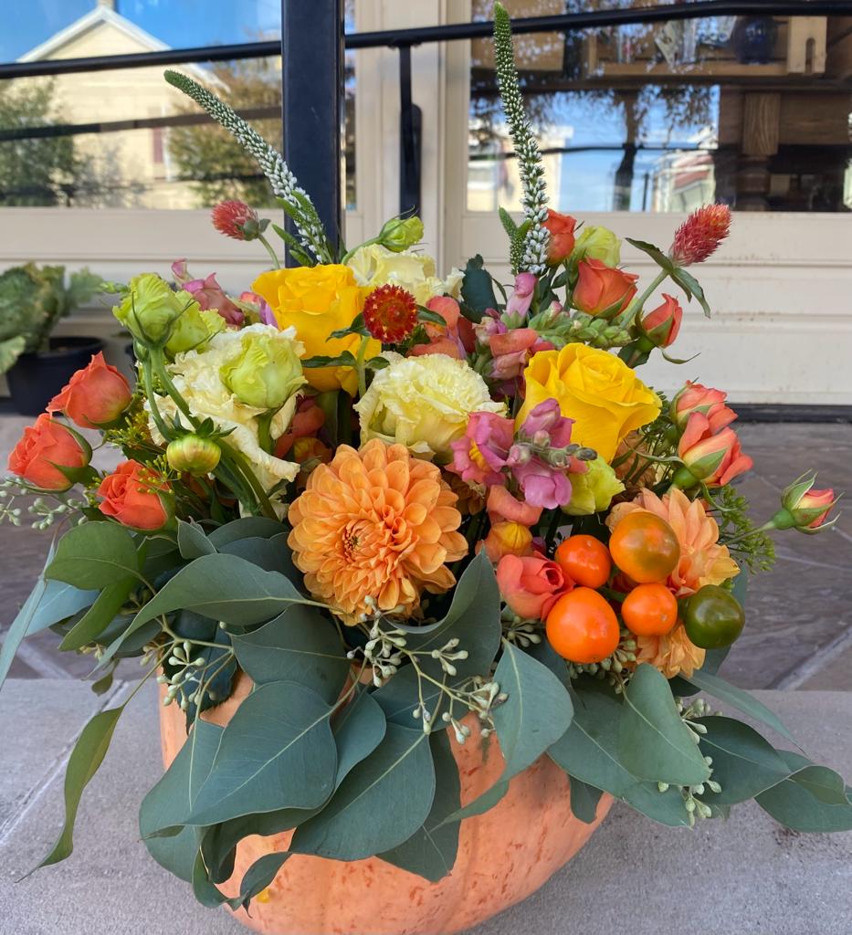 Thankful pumpkin arrangement