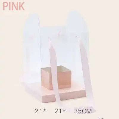 Clear Handheld Flower Bag/Box: White