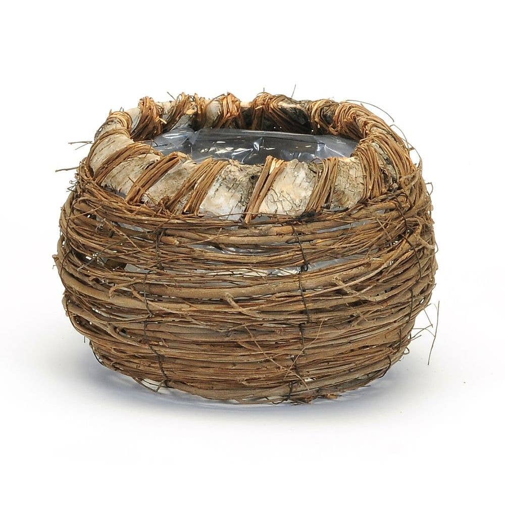 LRG ELM TWIG ROUND BELLY PLANTER