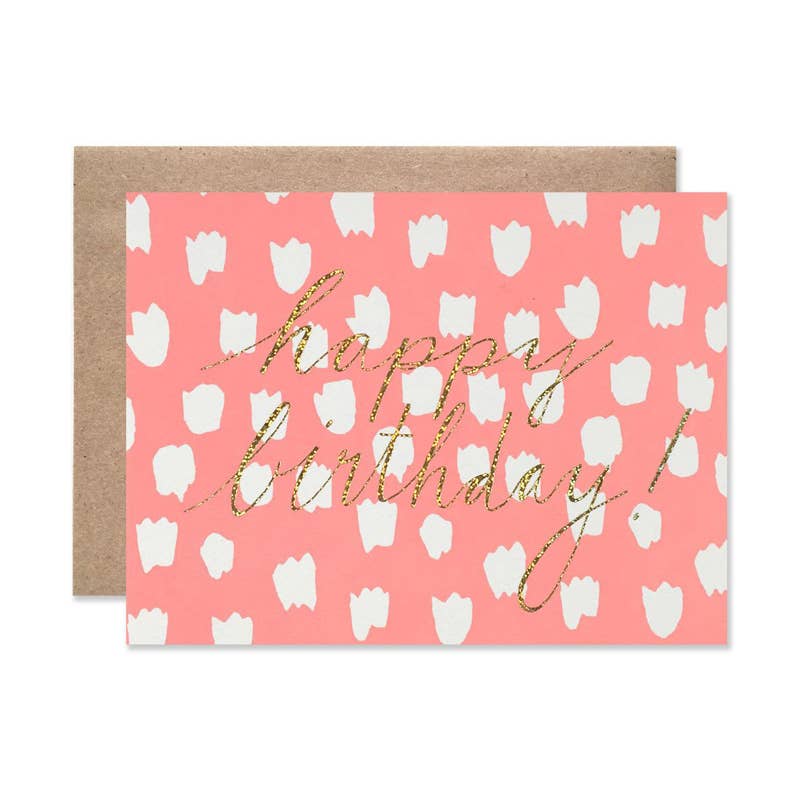 Birthday Neon Dots With Gold Foil Card