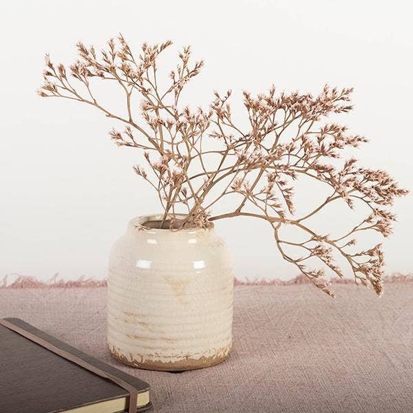 French antique cream Ceramic Vase