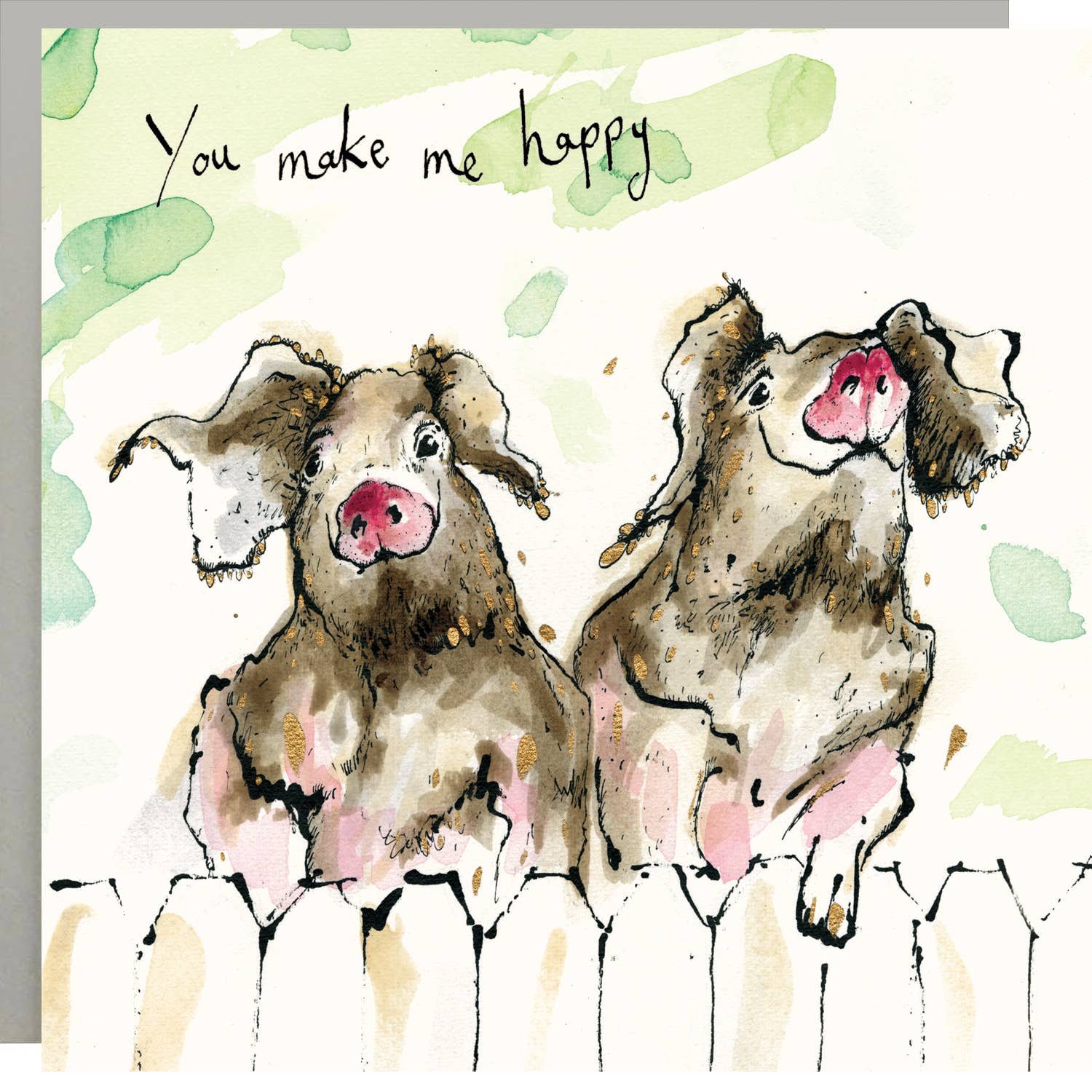 You Make Me Happy Pig Card