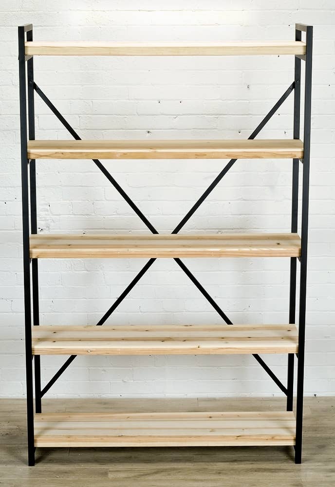 METAL with WOOD BOOKSHELF