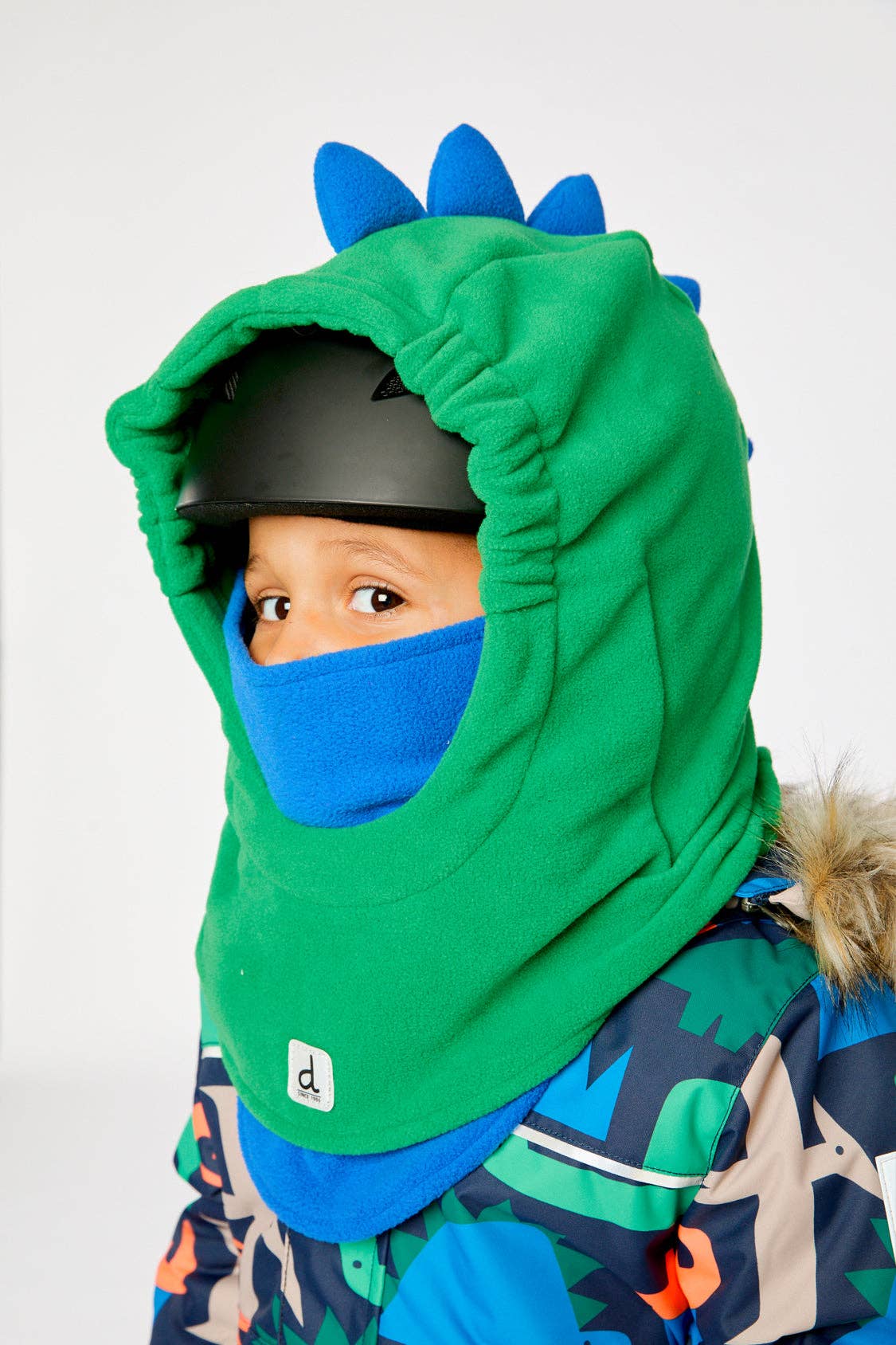 Oversized Dino Polar Balaclava For Ski Helmet Bright Green: 2/6