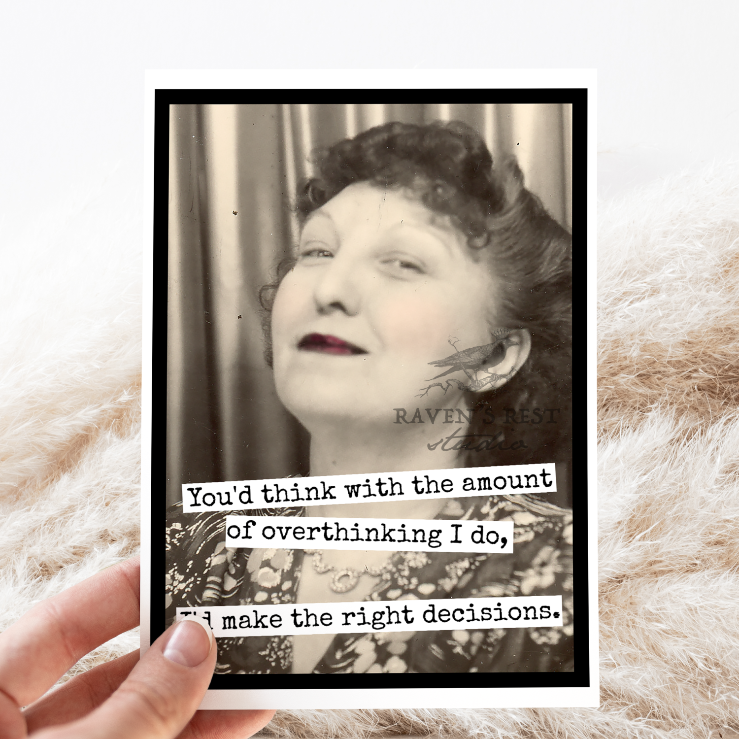 Funny Greeting Card. Photo Booth. The Amount of Overthinking