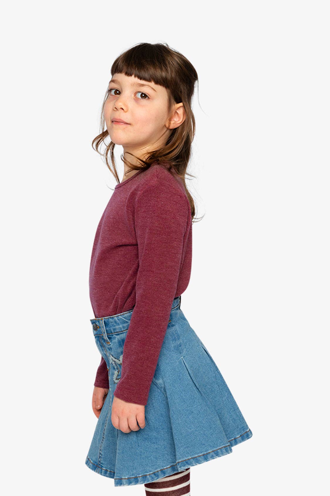 Brushed Rib Crew Neck Top Reddish-Brown: 7