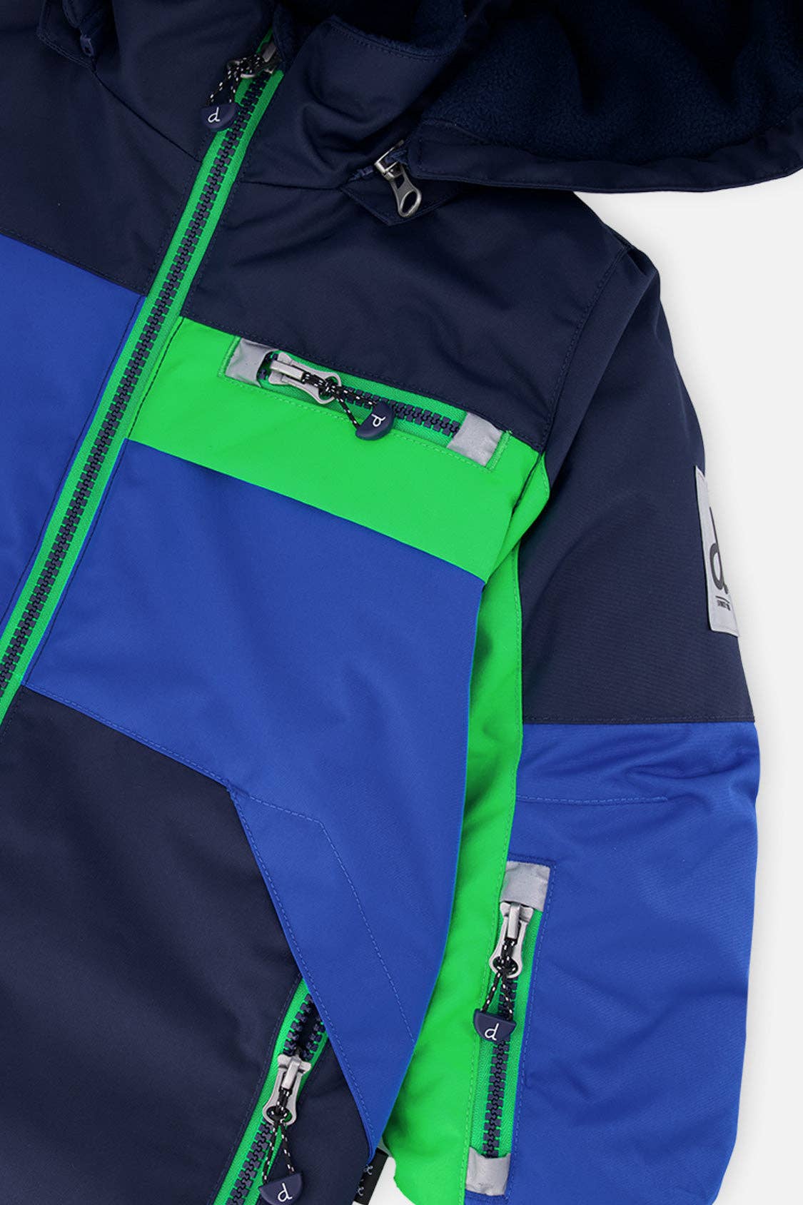 Two Piece Play Snowsuit Royal Blue And Green Colorblock: 6