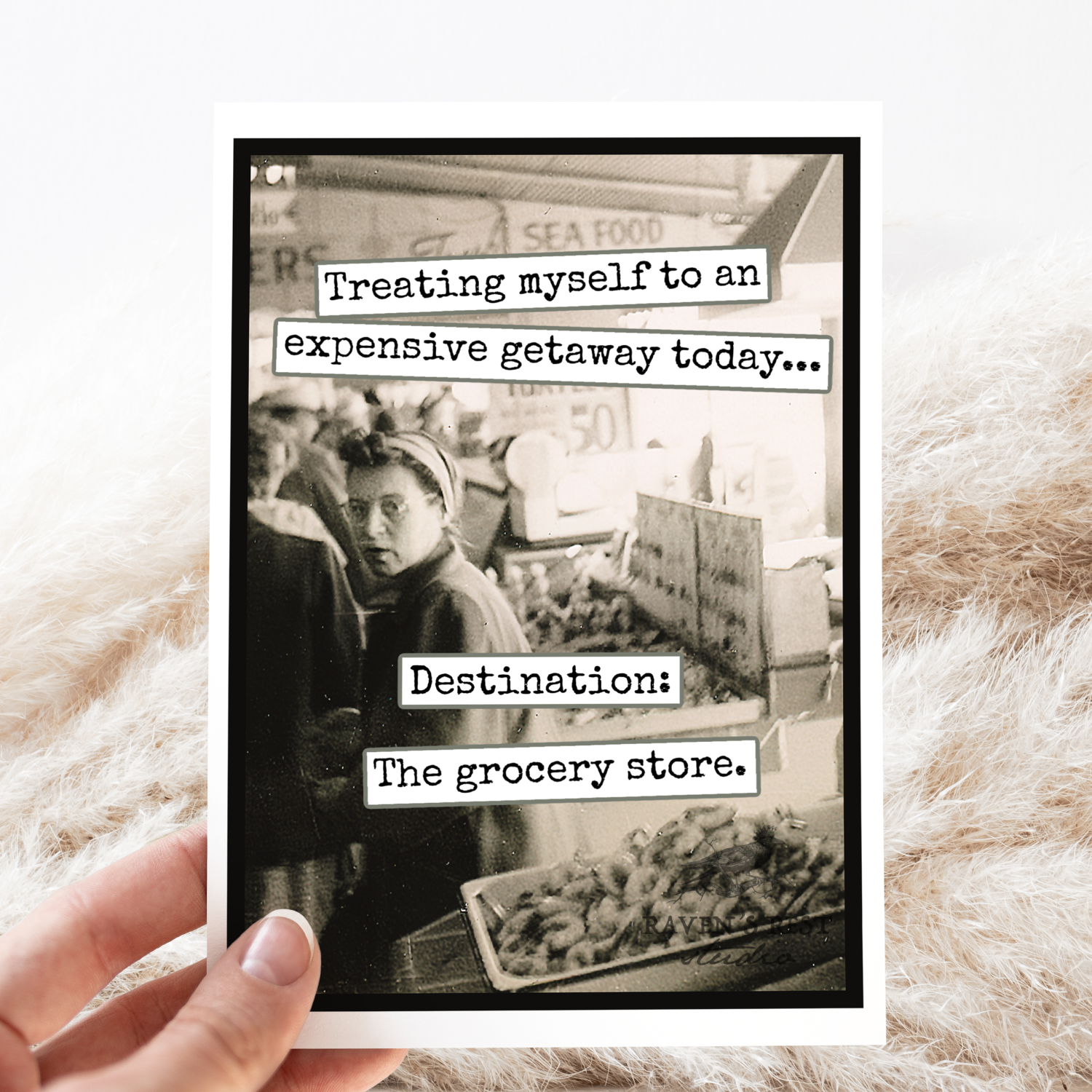 Greeting Card. Treating Myself to an Expensive Getaway Today