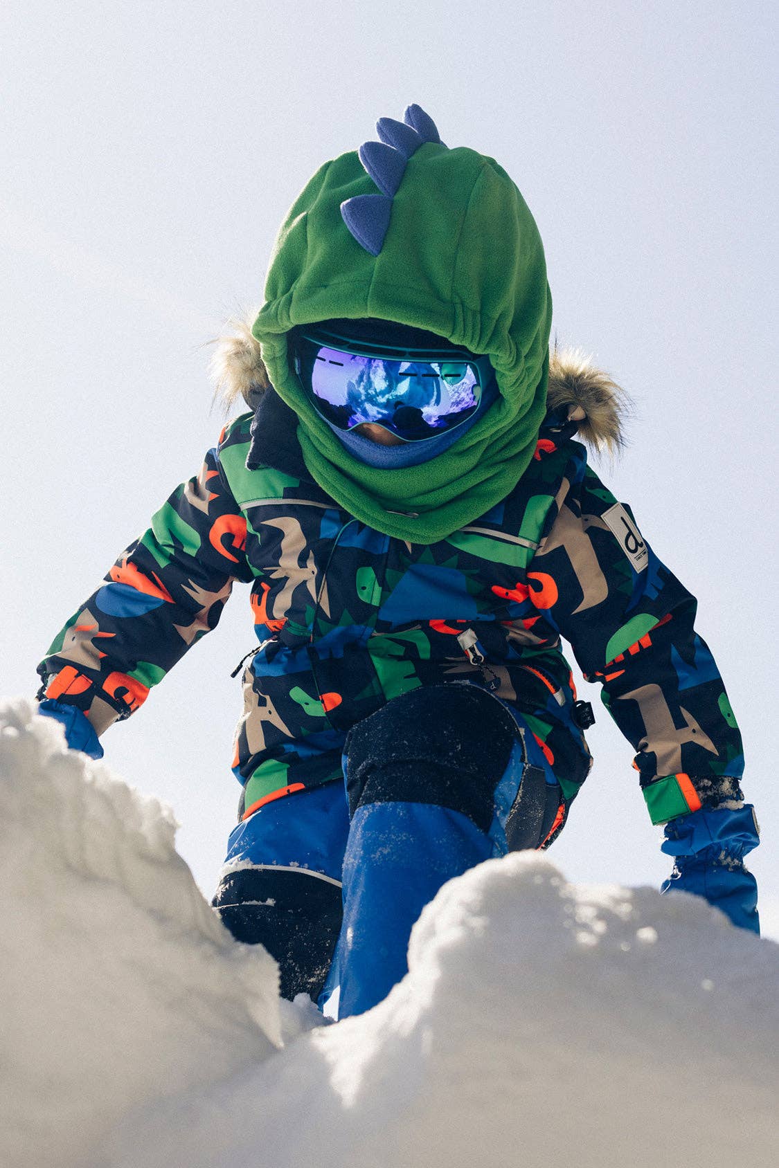 Oversized Dino Polar Balaclava For Ski Helmet Bright Green: 2/6