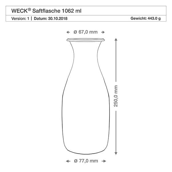 WECK® Juice Glass Jar 1062ml: Jars & All Accessories