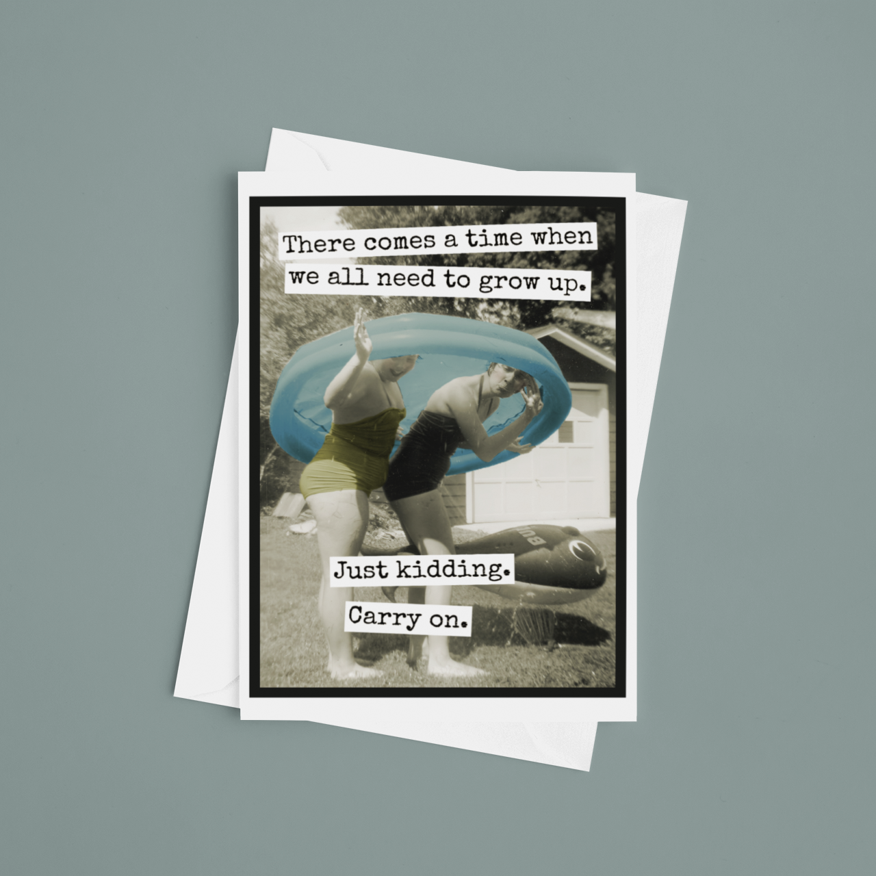 Funny Birthday Card. jk Carry On. Vintage Photo Greeting.