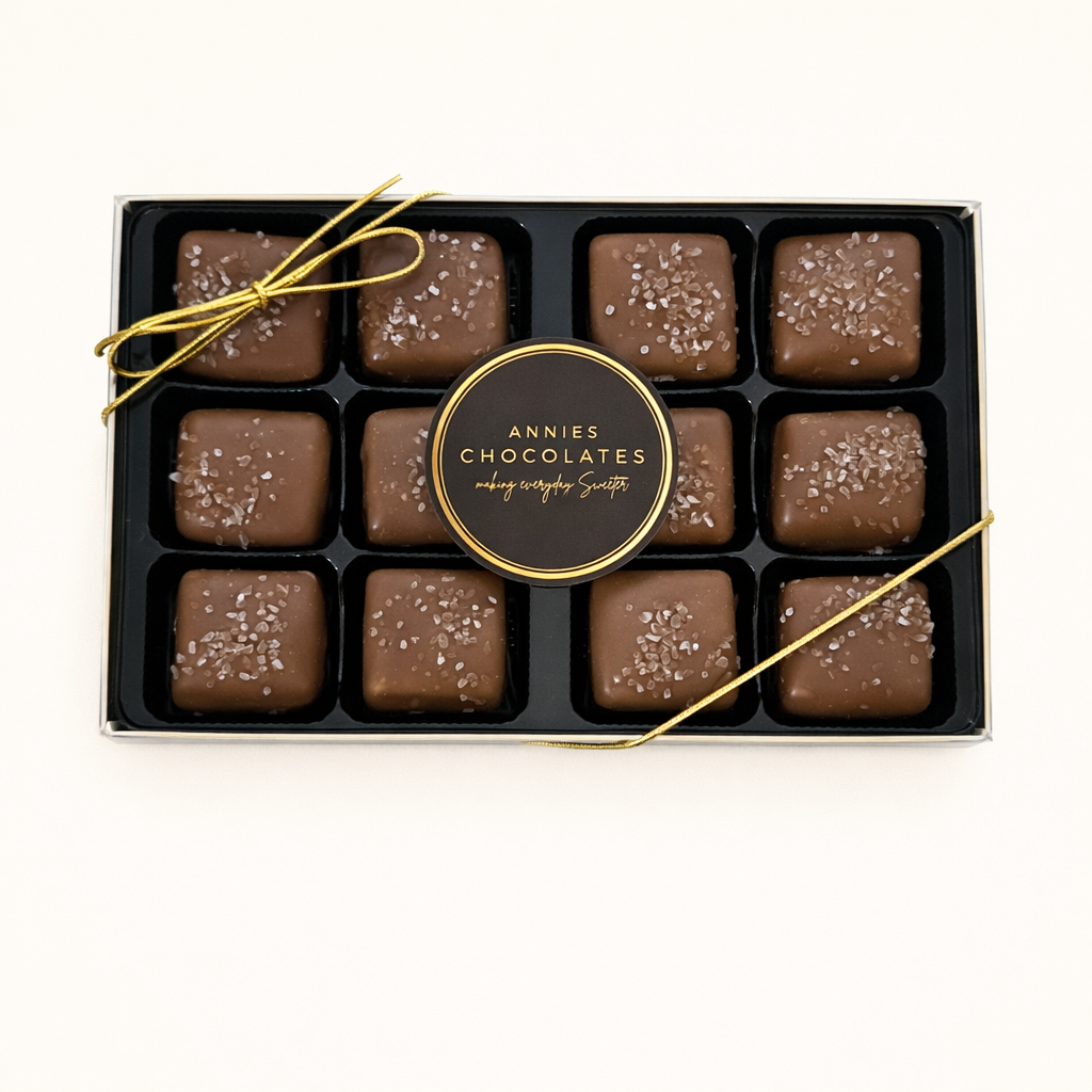 Milk Chocolate Sea Salt Caramels 12pc.