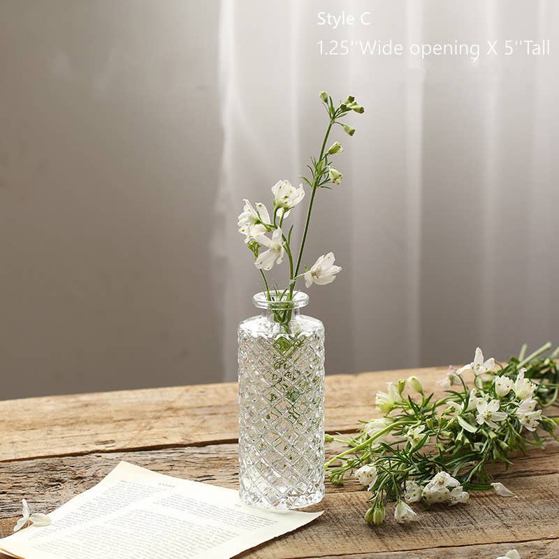 Bud Vases for Centerpiece, Rustic Decorative Vases, Clear: Mixtures