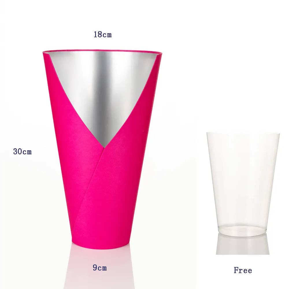 Rigid Cone Flower Box with liner included - Various Colors -: Fuschia