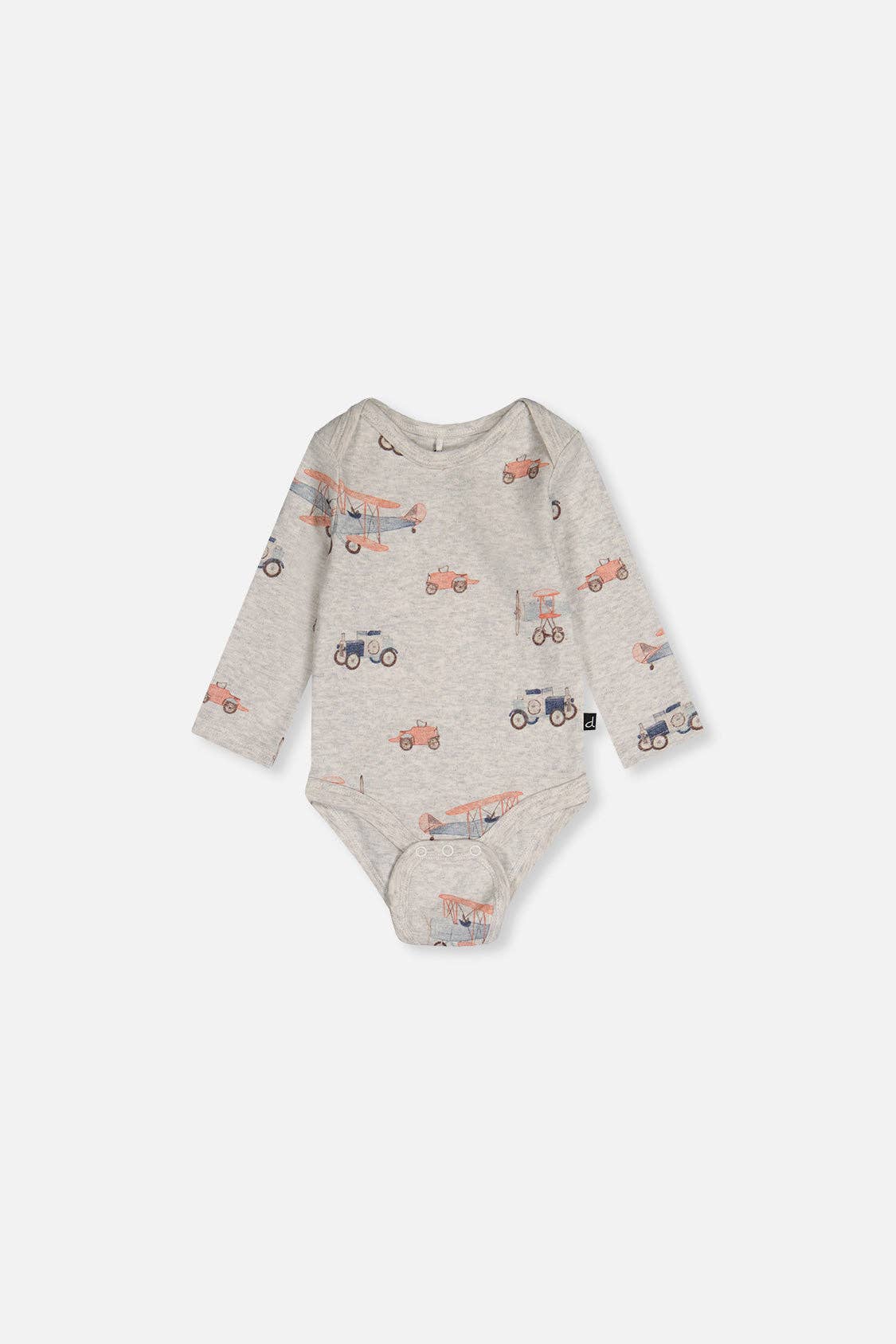 Three Pack Organic Cotton Onesie Beige Printed Airplanes: 12m