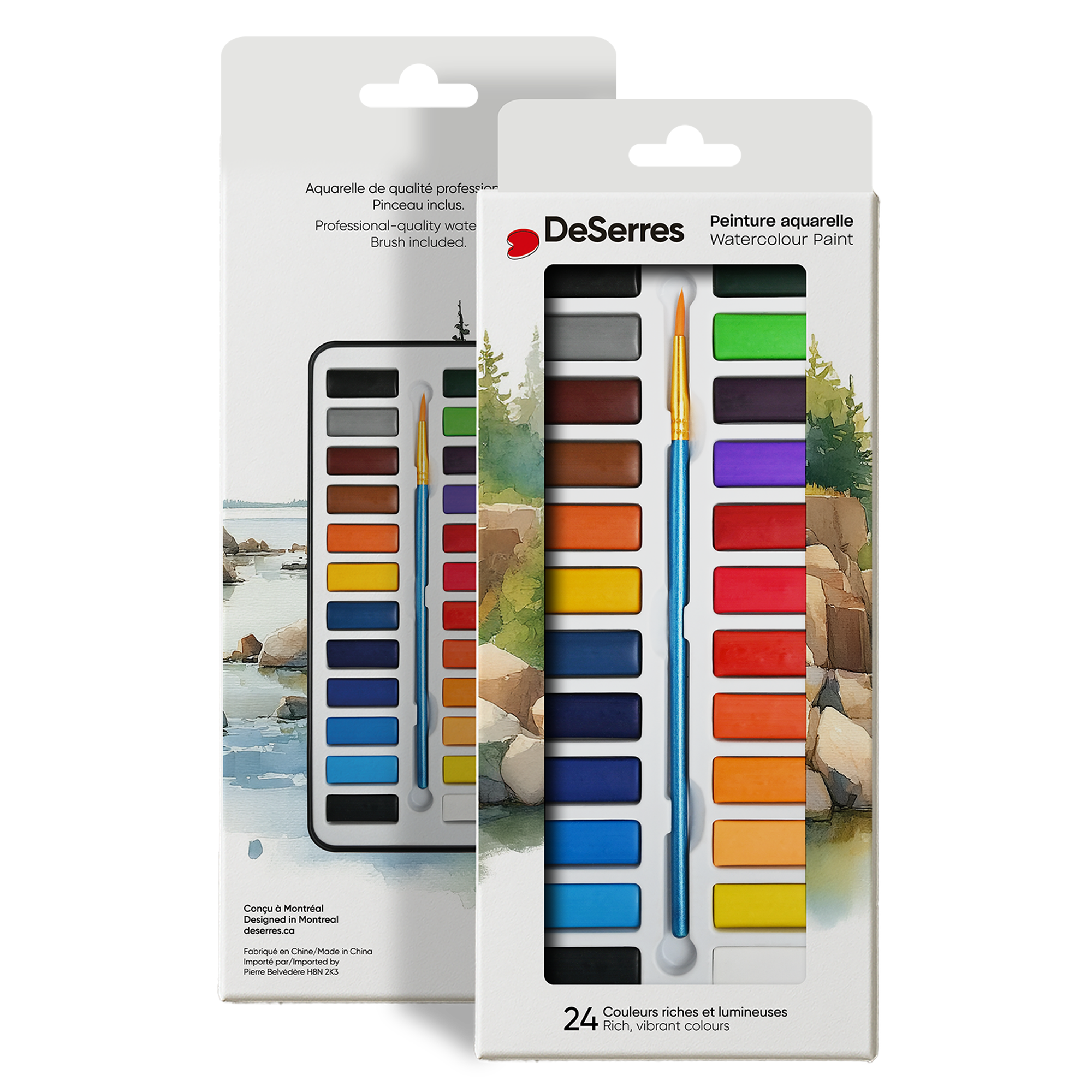 WATERCOLOUR KIT- 24 HALF PANS