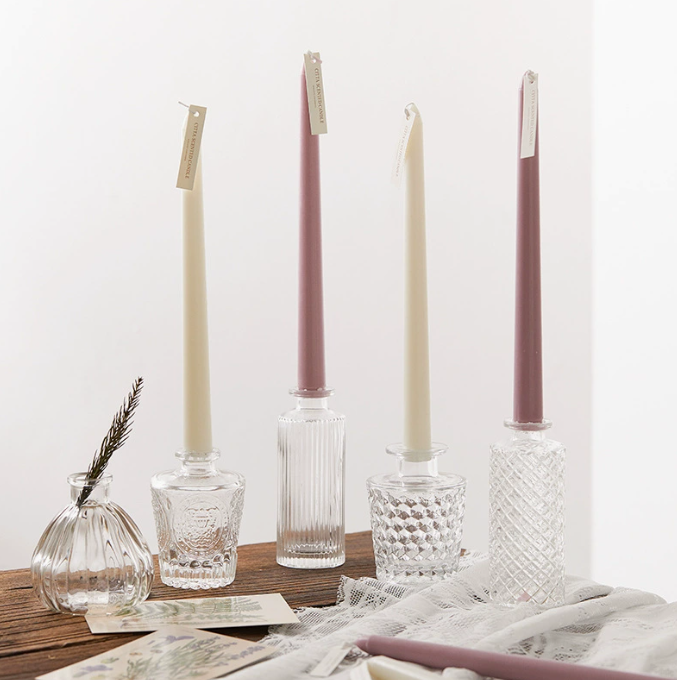 Bud Vases for Centerpiece, Rustic Decorative Vases, Clear: Style B