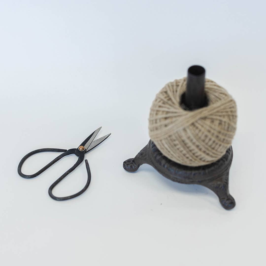 Cast Iron Twine Holder with Scissors