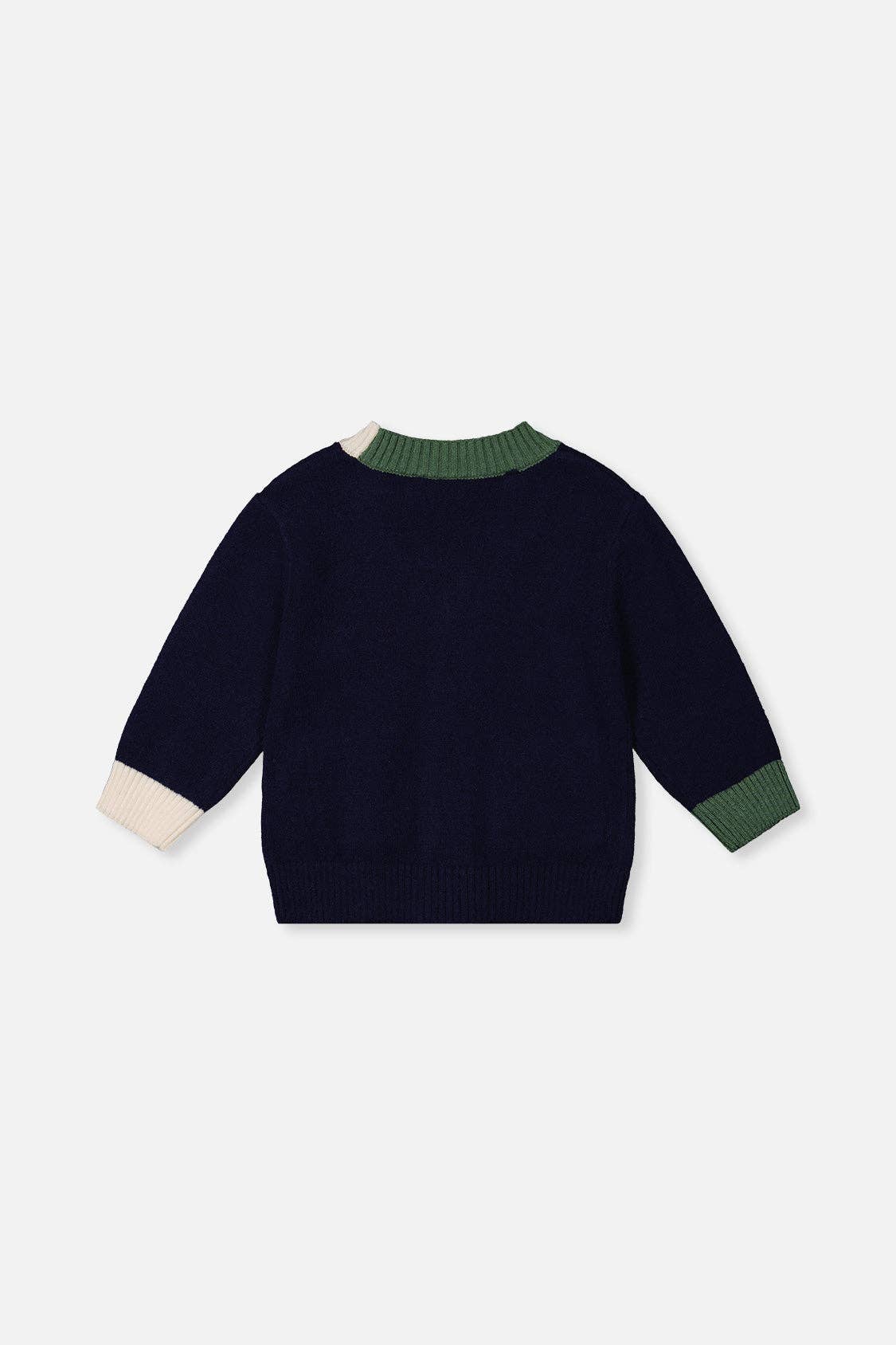 Knit Cardigan With Dino Dark Blue, Green And Yellow: 6