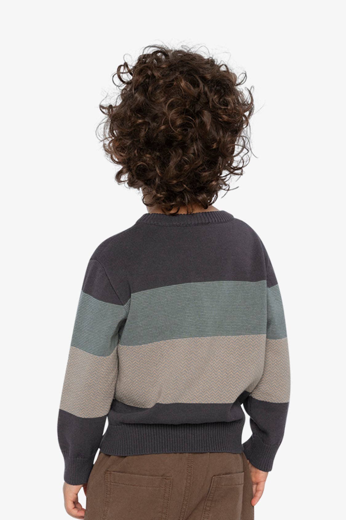 Colorblock Knit Sweater Black And Beige: 7