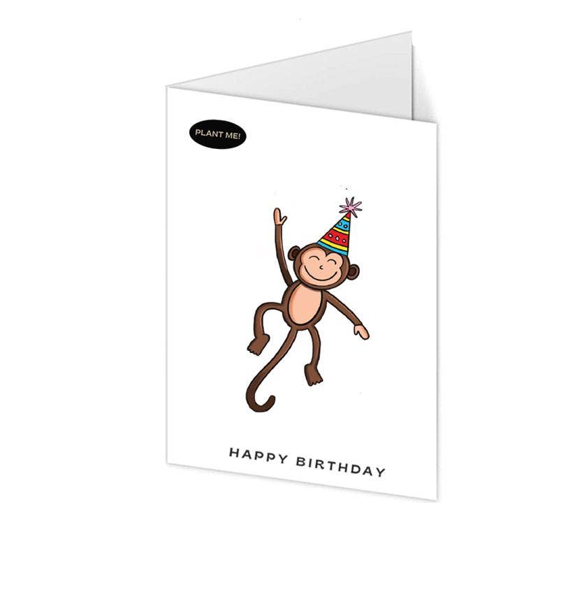 Monkey Birthday Plantable Greeting Card