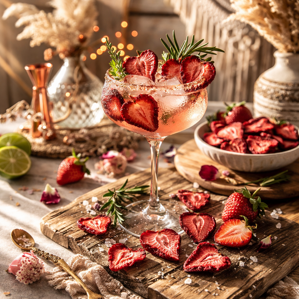 Dehydrated Organic Strawberries + Floral Blend : Small 25g