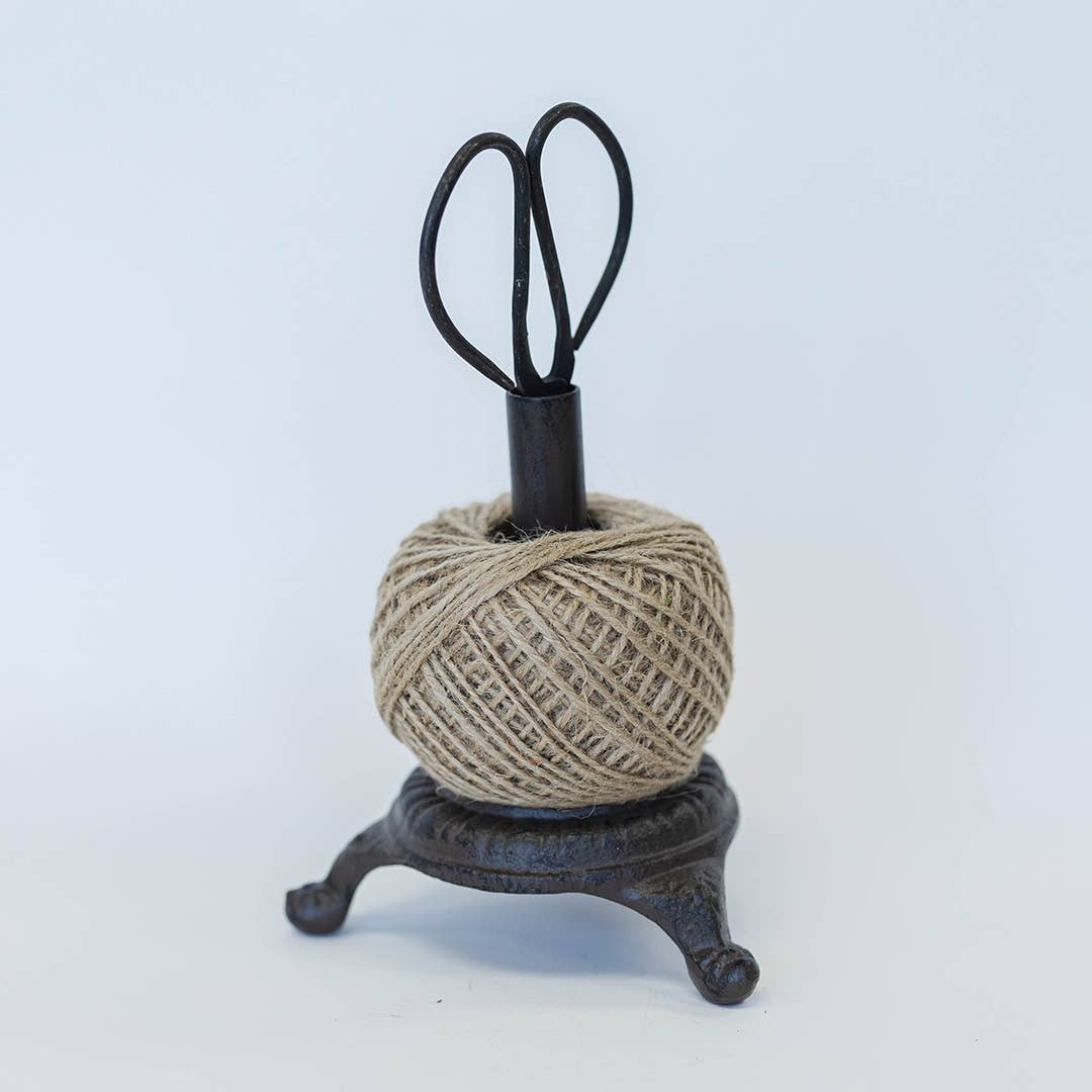 Cast Iron Twine Holder with Scissors