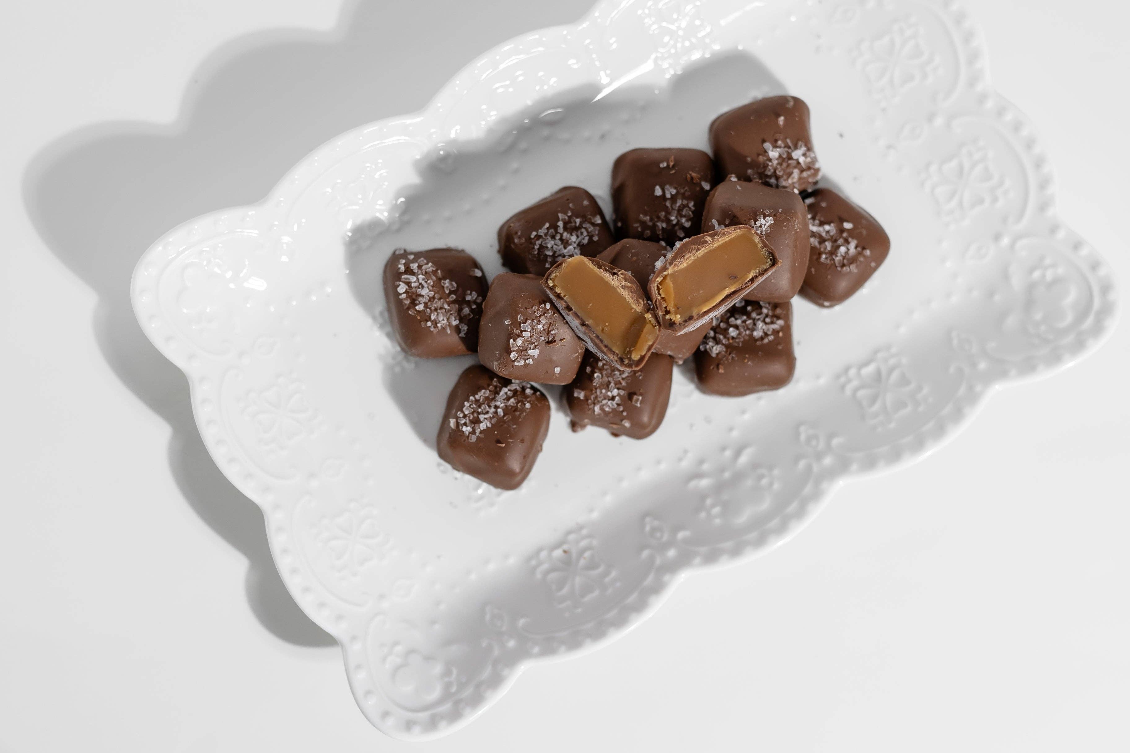 Milk Chocolate Sea Salt Caramels 12pc.