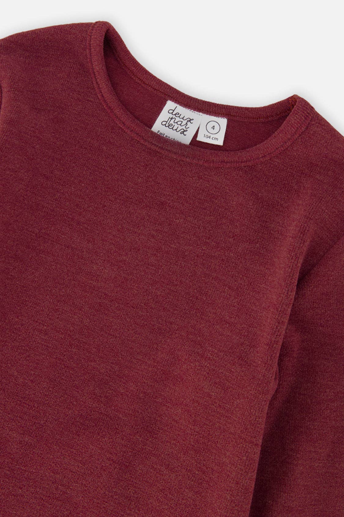 Brushed Rib Crew Neck Top Reddish-Brown: 7