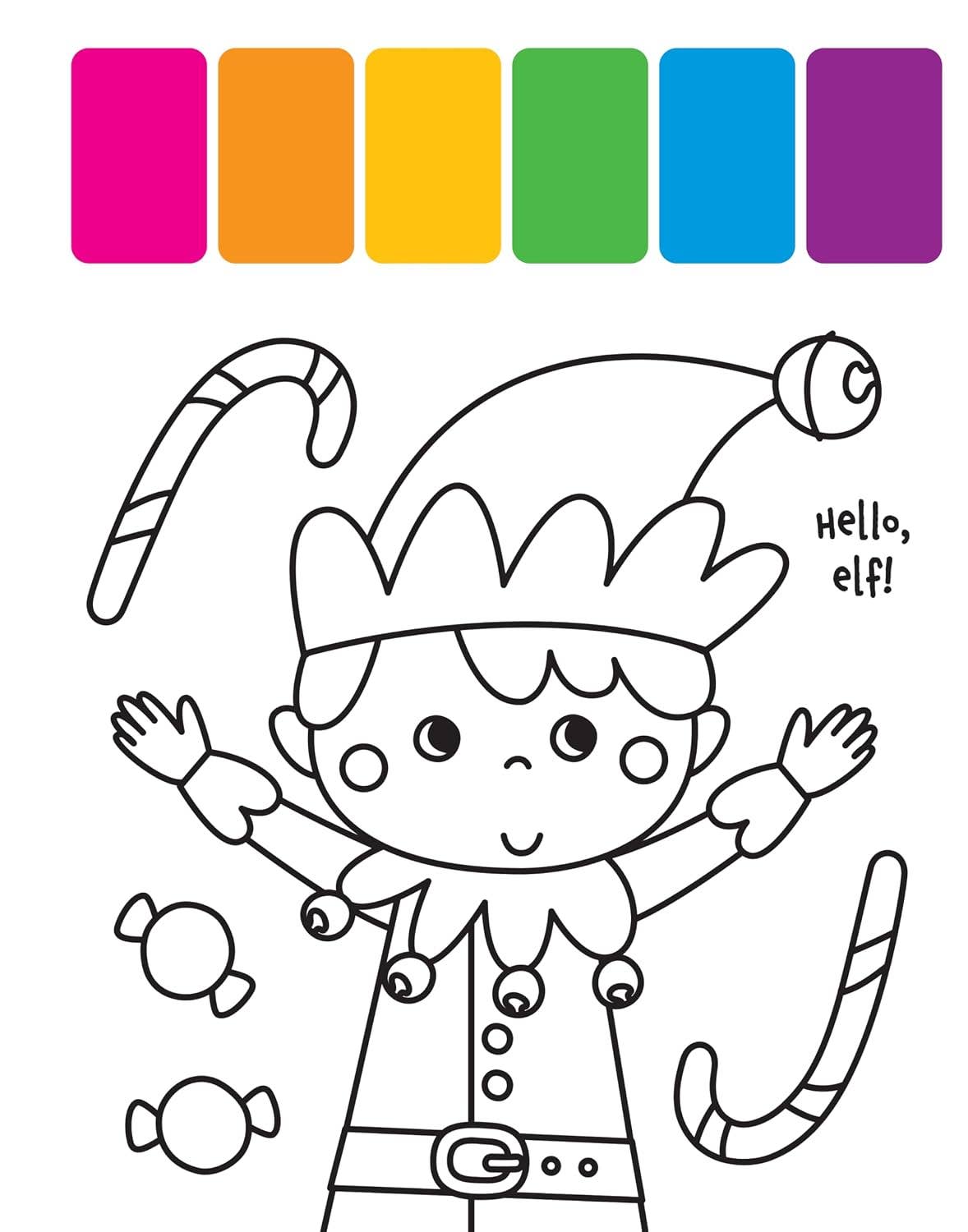 My First Painting Book: Christmas - 6-Color Palette Per Page