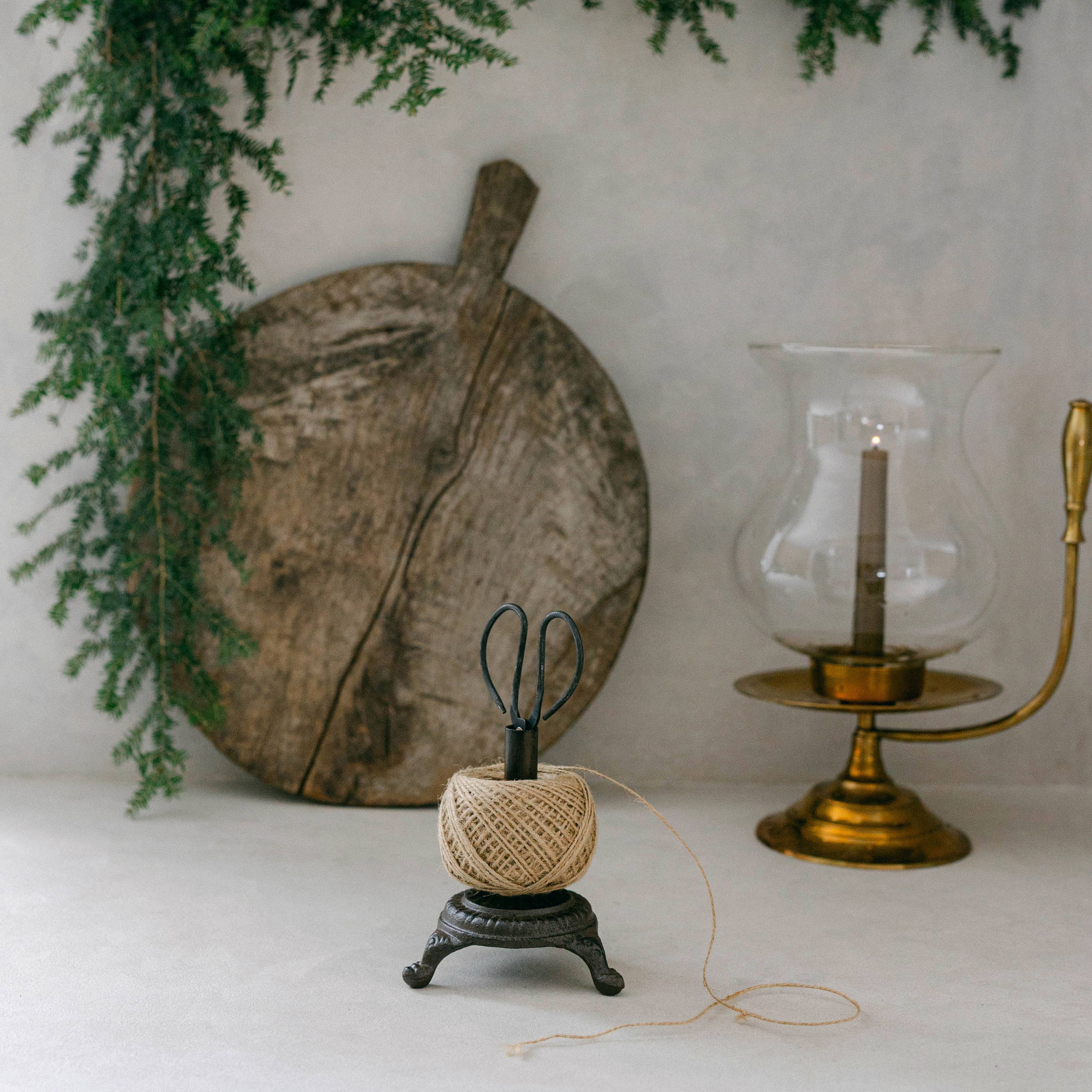 Cast Iron Twine Holder with Scissors