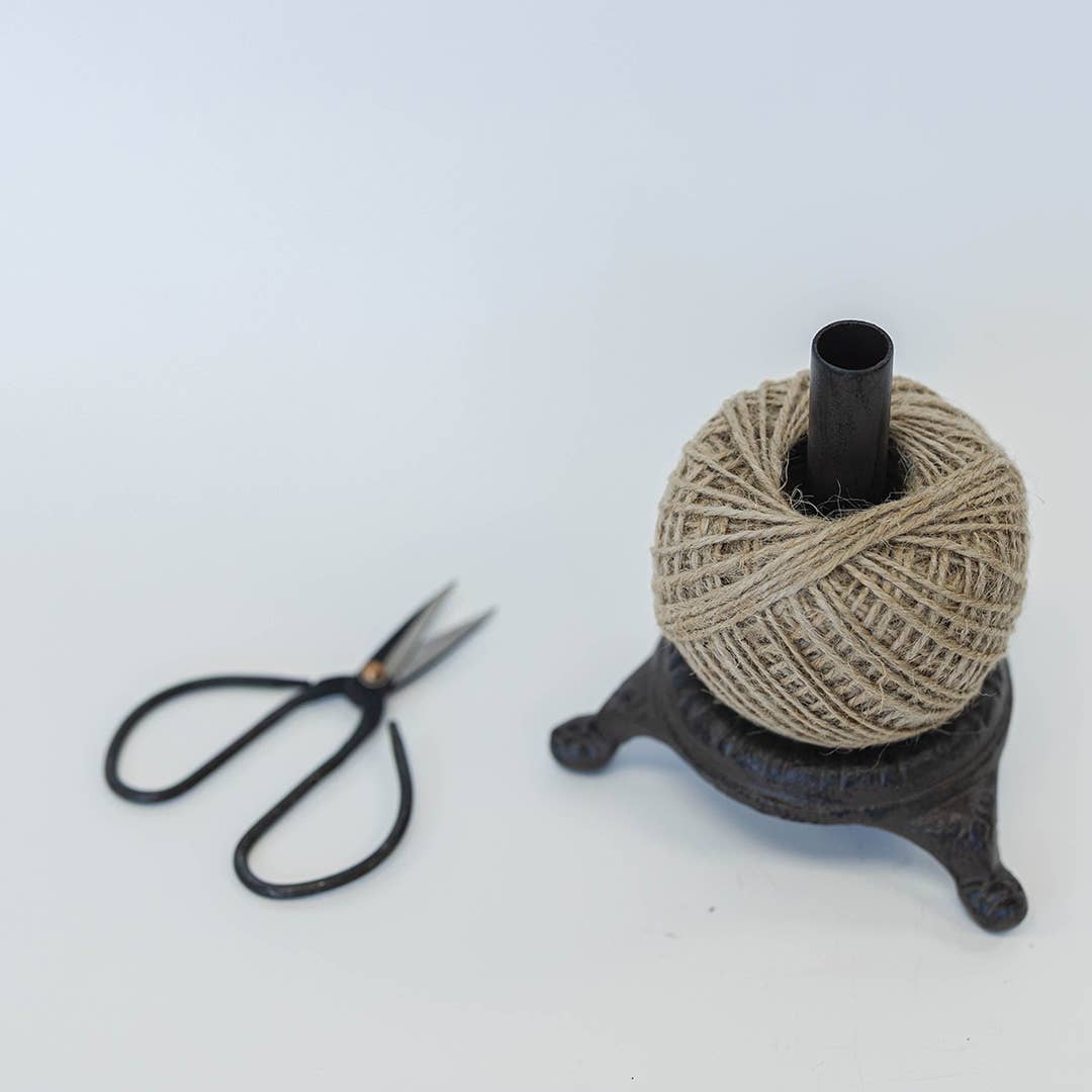 Cast Iron Twine Holder with Scissors