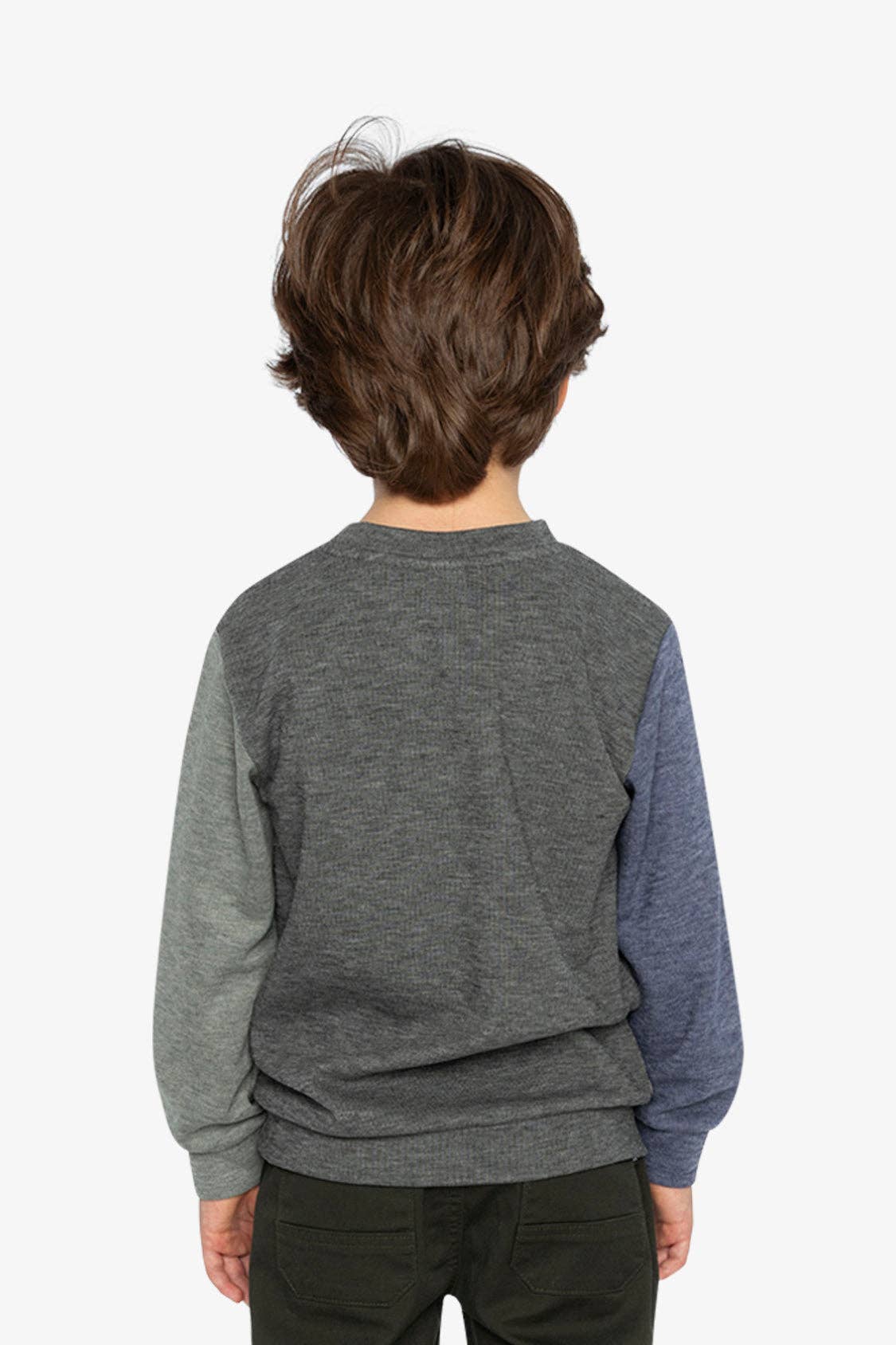 Colorblock Brushed Jersey Top With Chest Pocket Grey Brown: 5