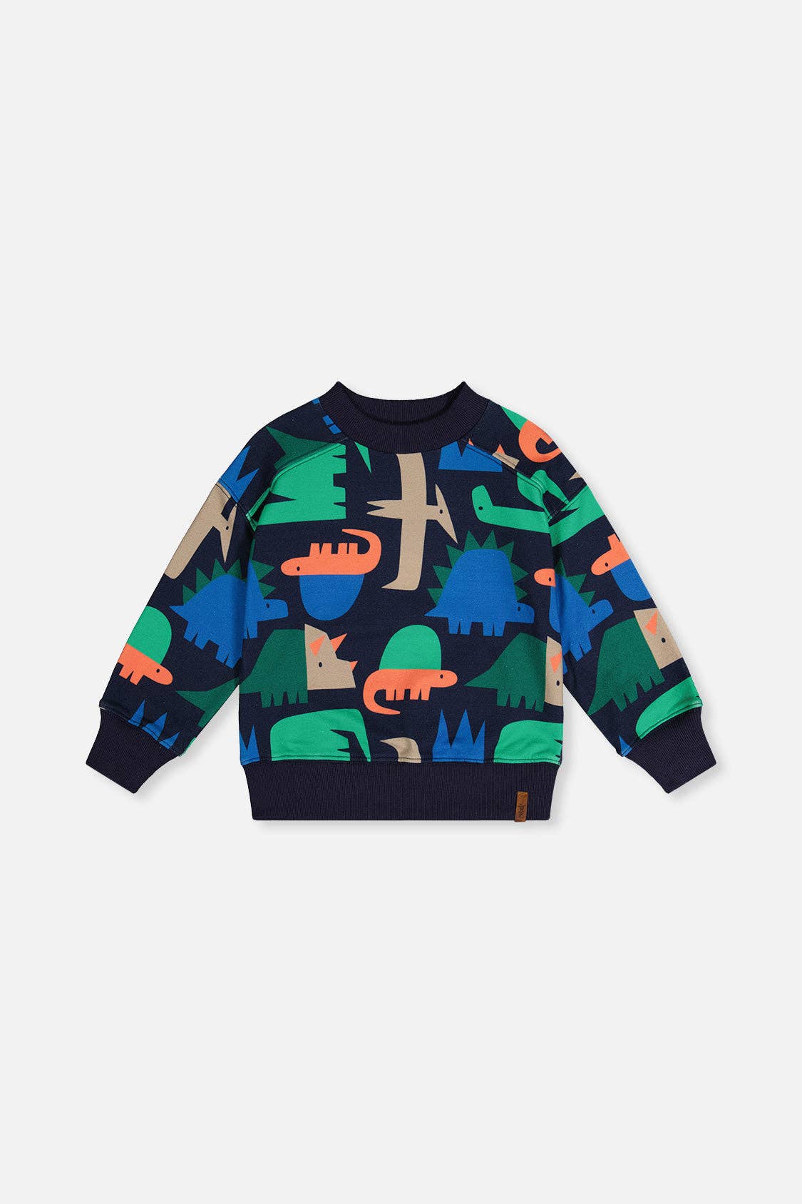 Fleece Sweatshirt Blue Dinosaur Print: 2