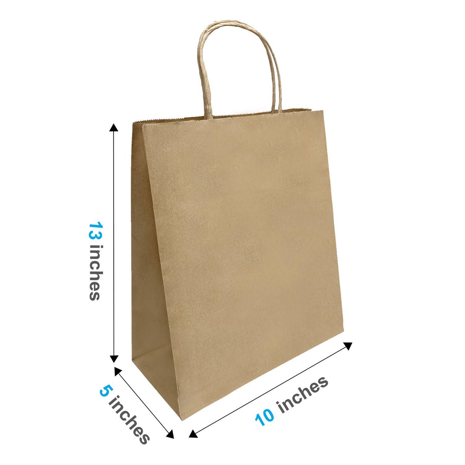 Debbie 10x5x13 Kraft Paper Bag Twisted Handle: 100 bags - $0.43/pc