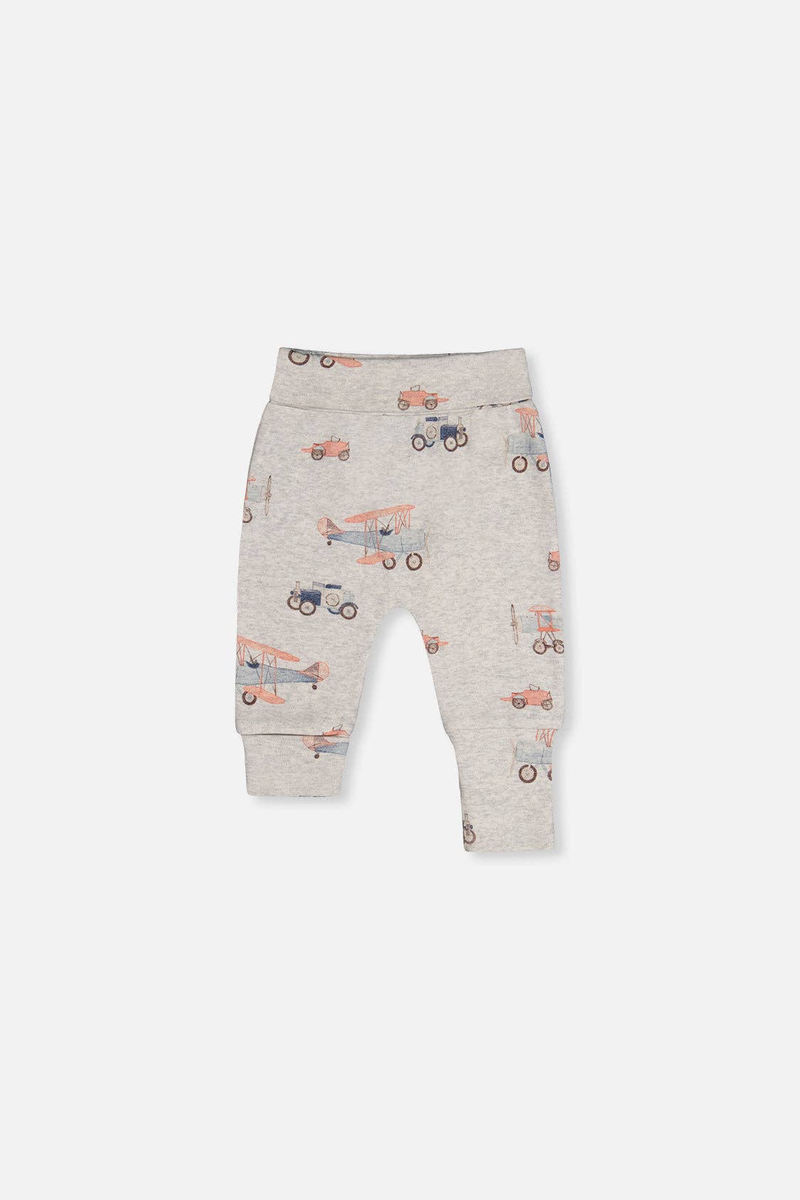 Organic Cotton Evolutive Pants Beige Printed Airplanes: 18m
