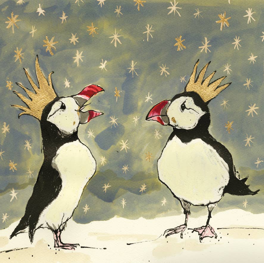 Christmas Puffins Christmas Card