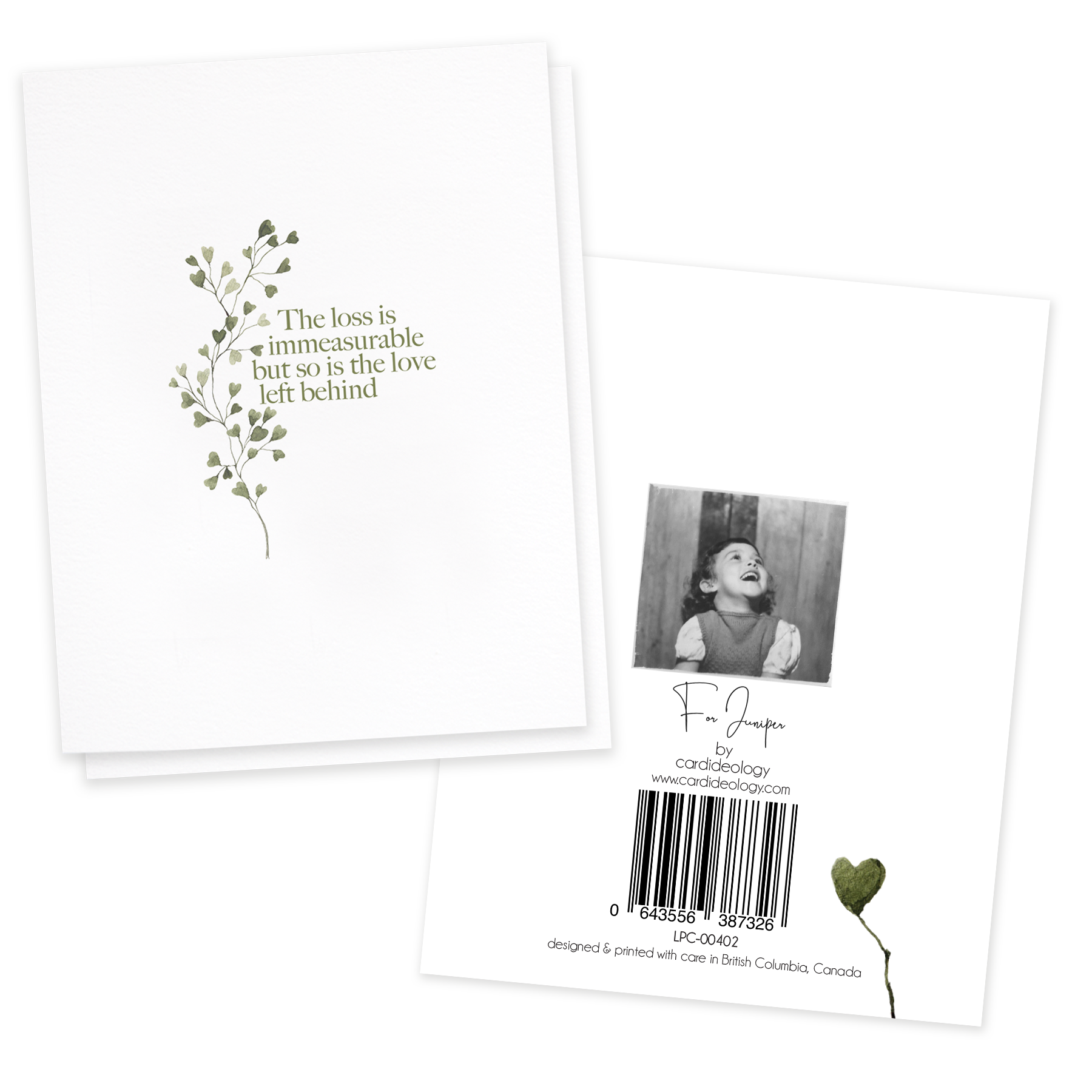 The Love Left Behind, Sympathy Greeting Card