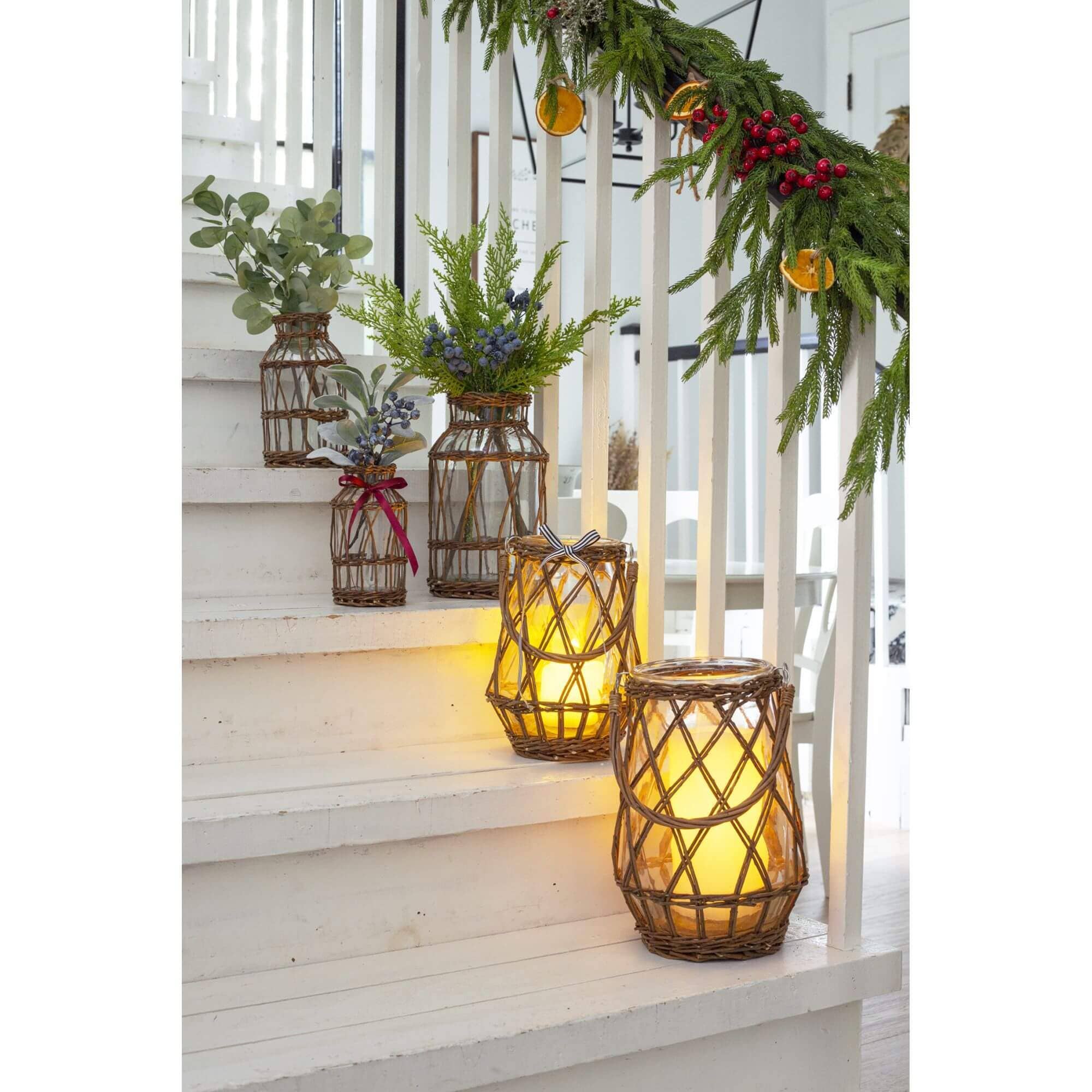 LARGE UNPEELED WILLOW WRAPPED VASE