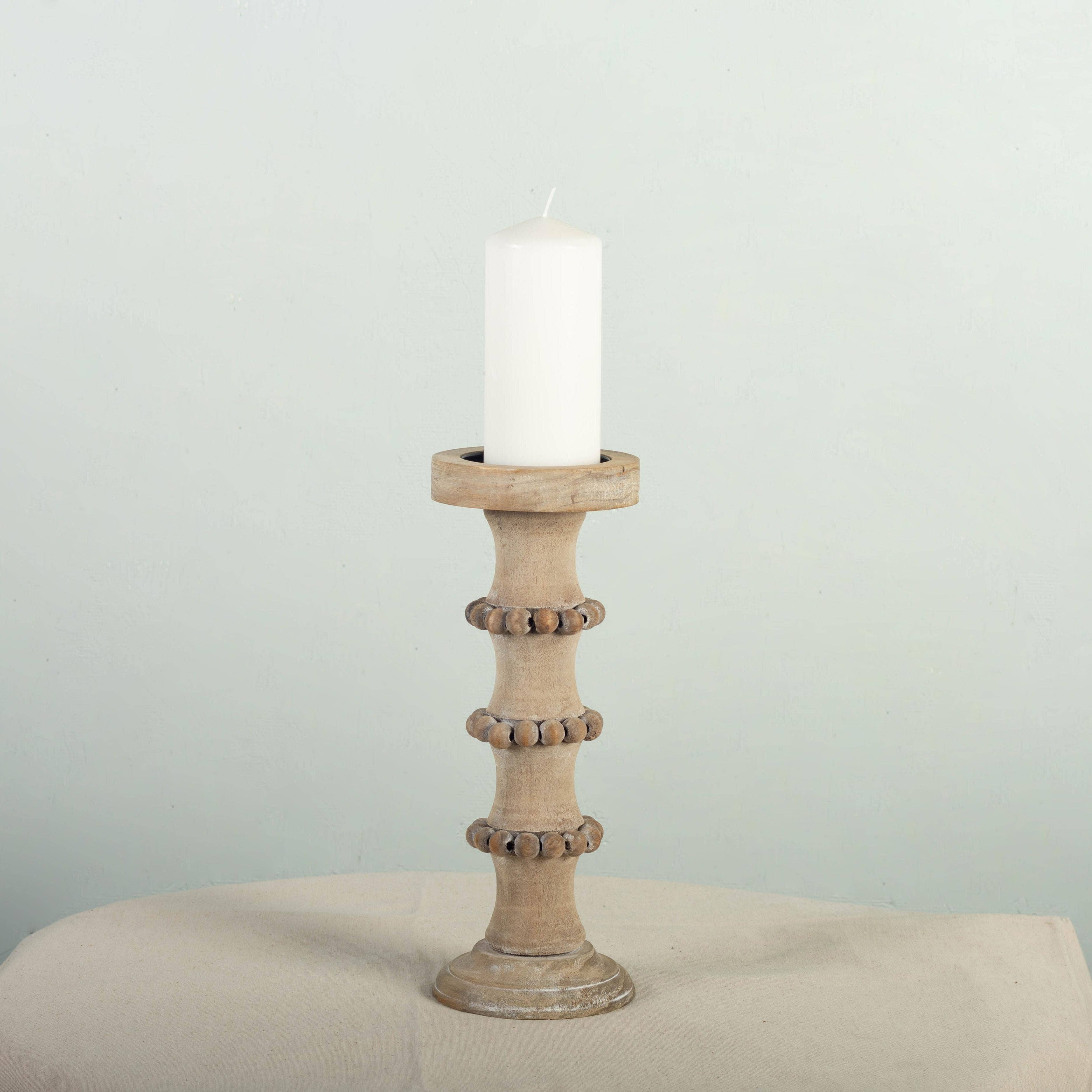 Column Wood Candle Holder, Medium