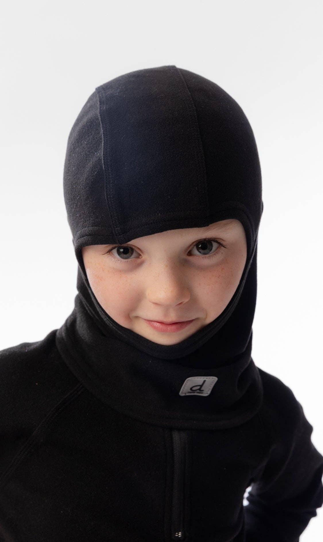 Brushed Jersey Balaclava Unisex Black: 5/8