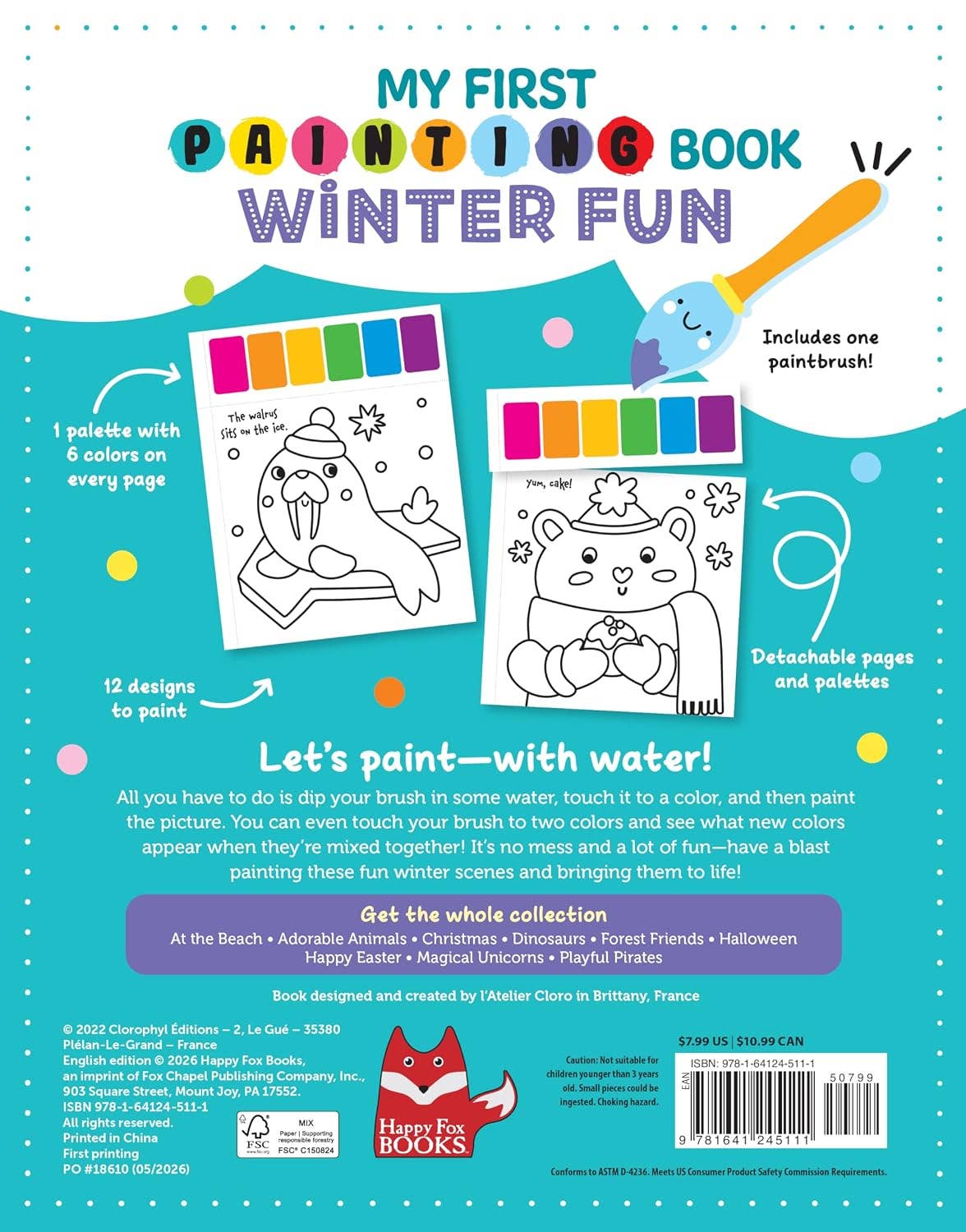 My First Painting Book: Winter Fun - Includes Paintbrush