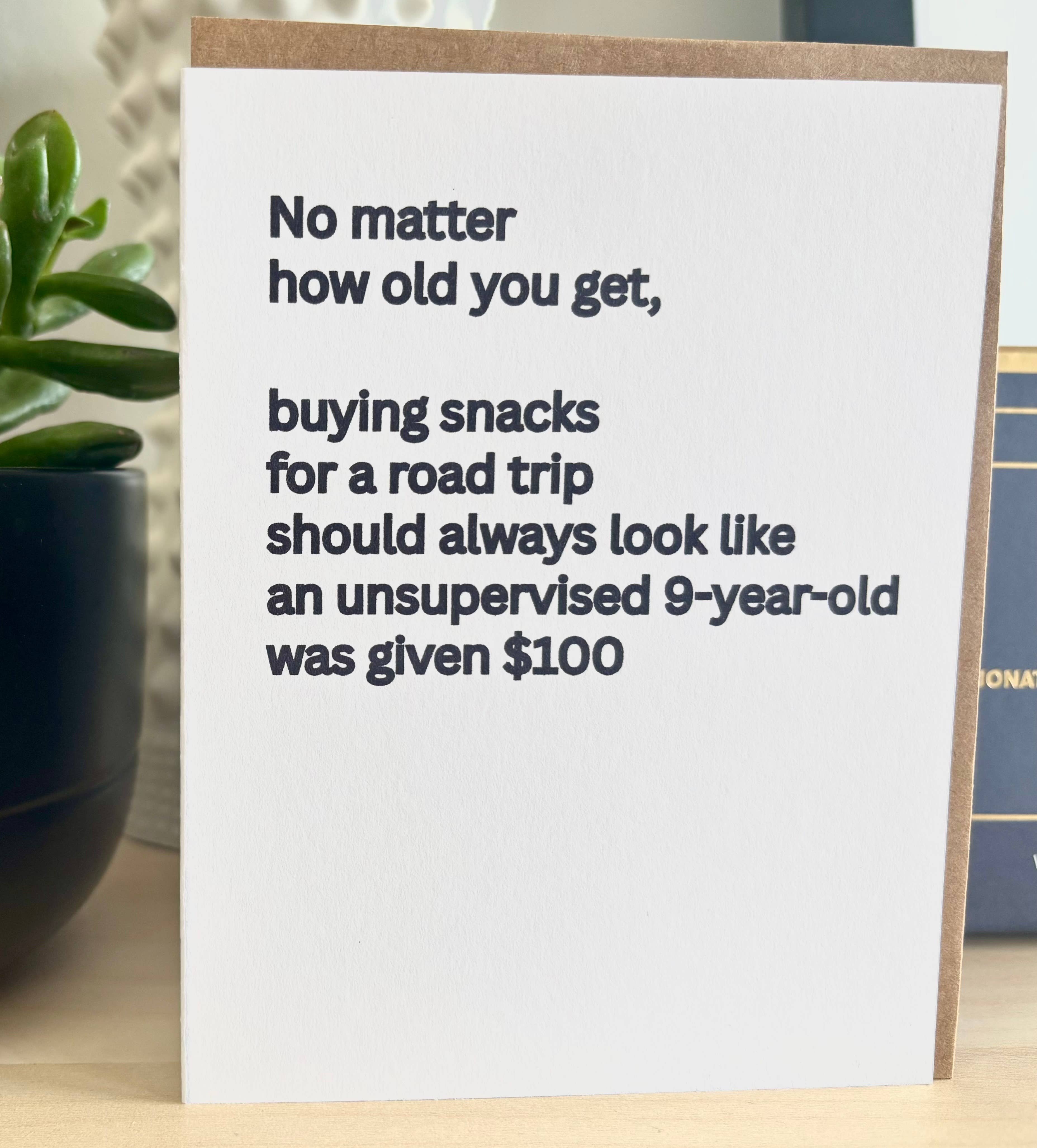 Road Trip Snack Humor | Funny Greeting Card