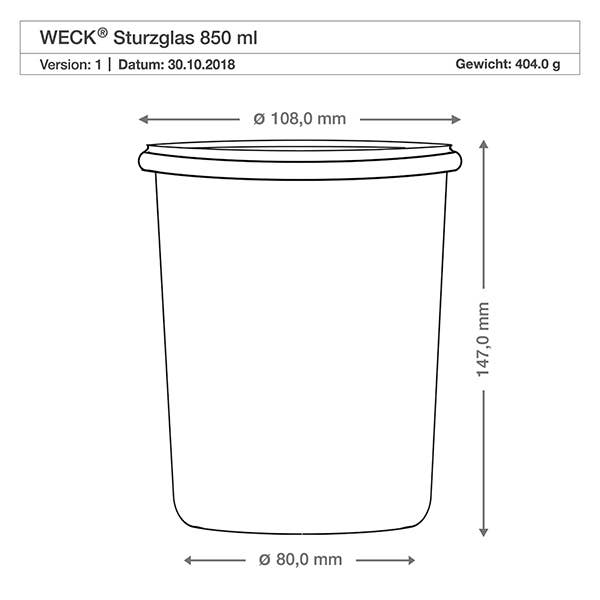 WECK® Mold Glass Jar 850ml: Jars & All Accessories