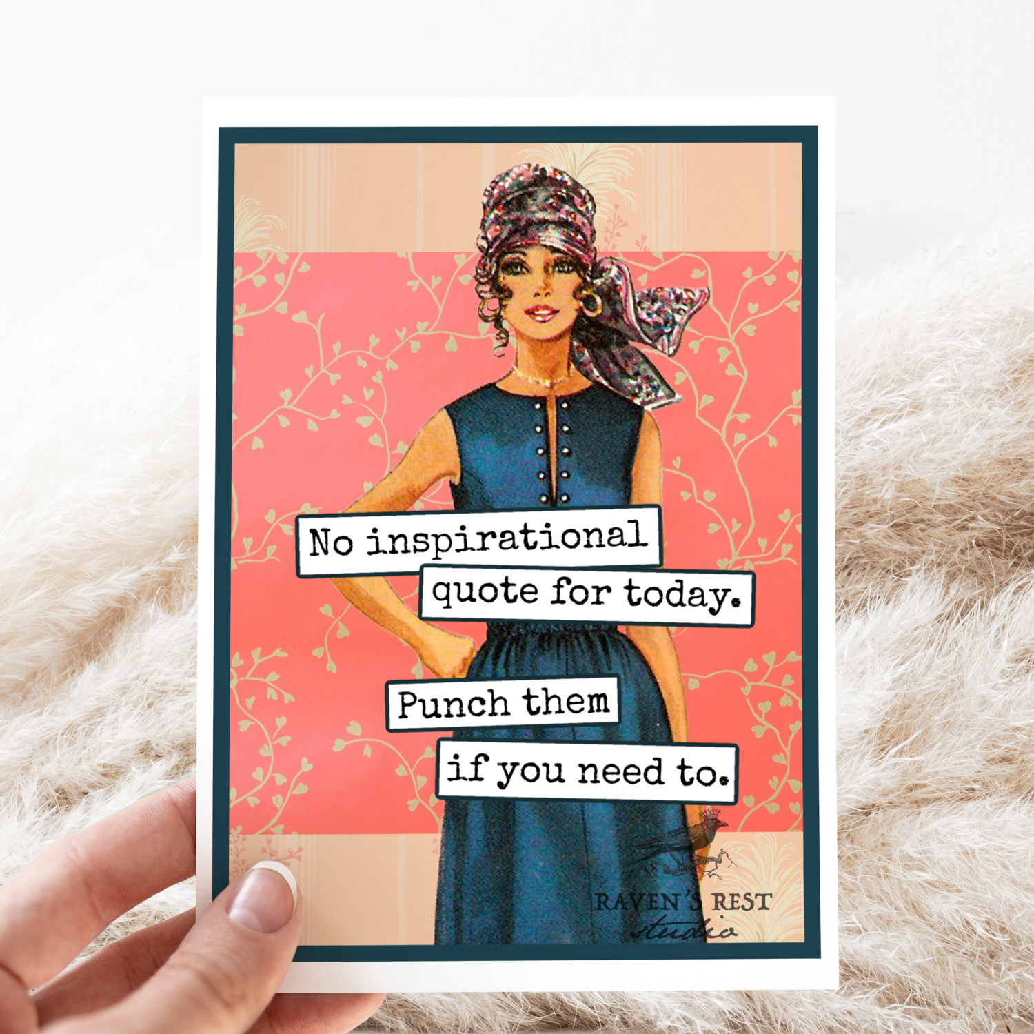 Card. No Inspirational Quote For Today. Vintage Vibe. Retro.