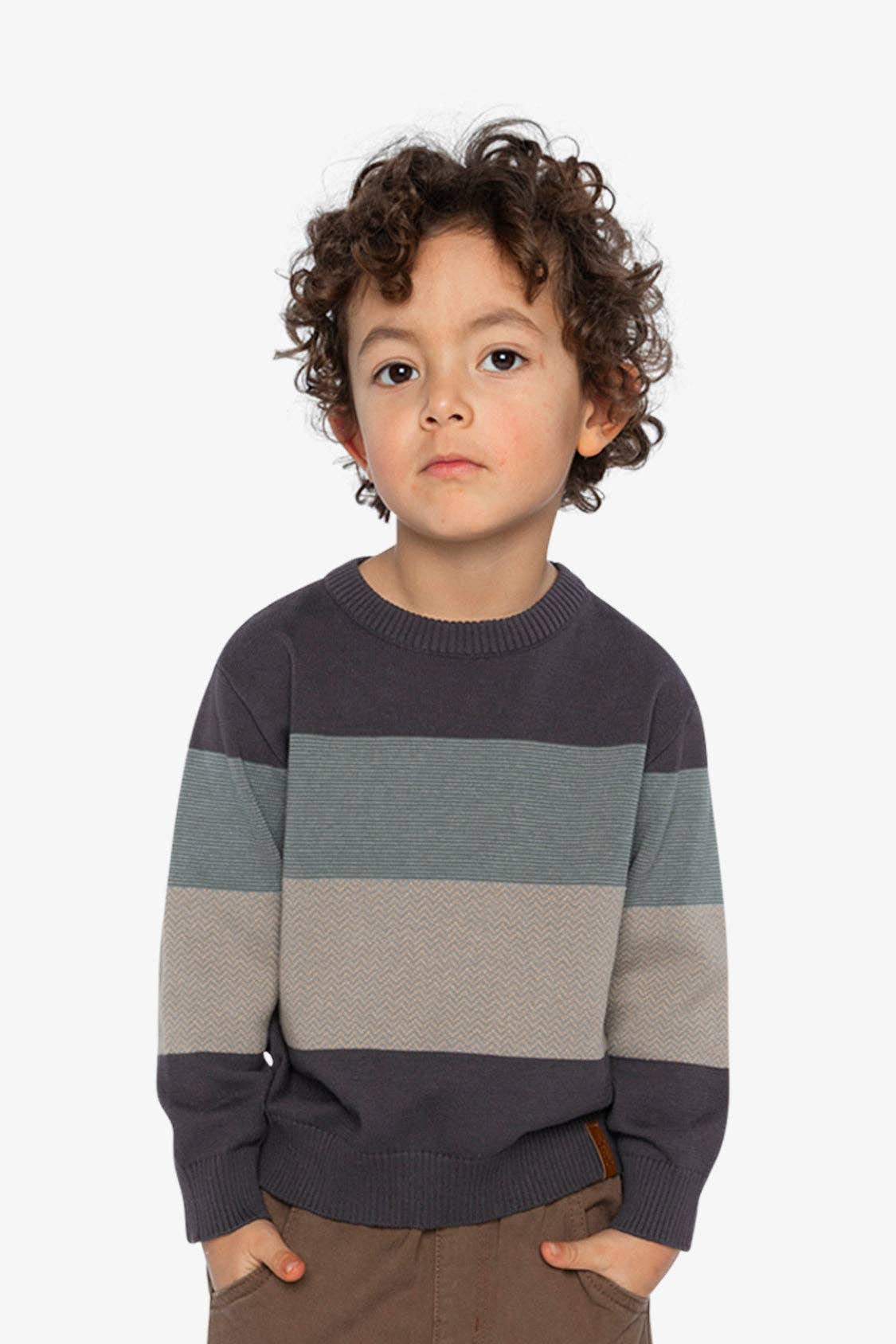 Colorblock Knit Sweater Black And Beige: 7