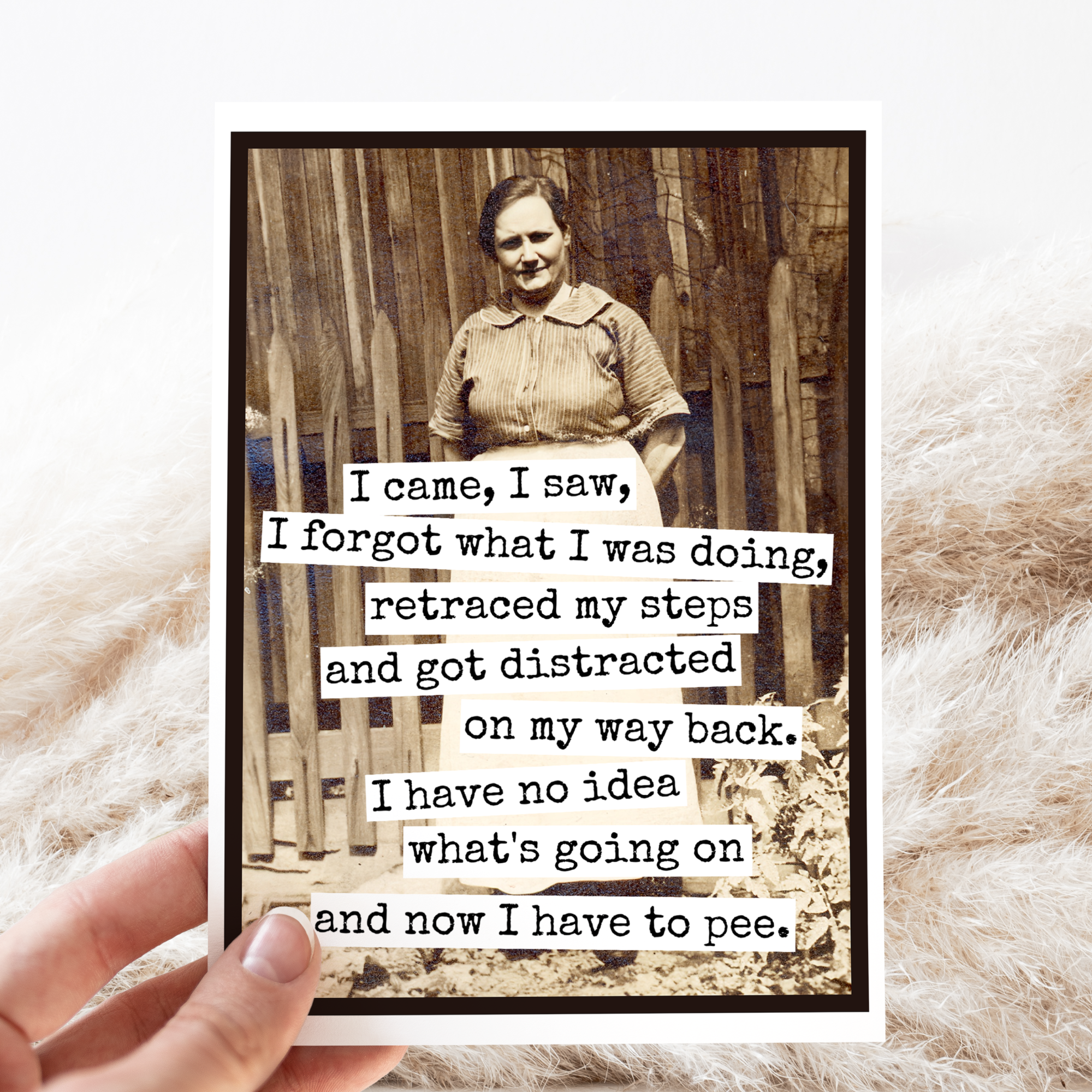 Funny Greeting Card. I Came, I Saw, I Forgot What I Was Doin