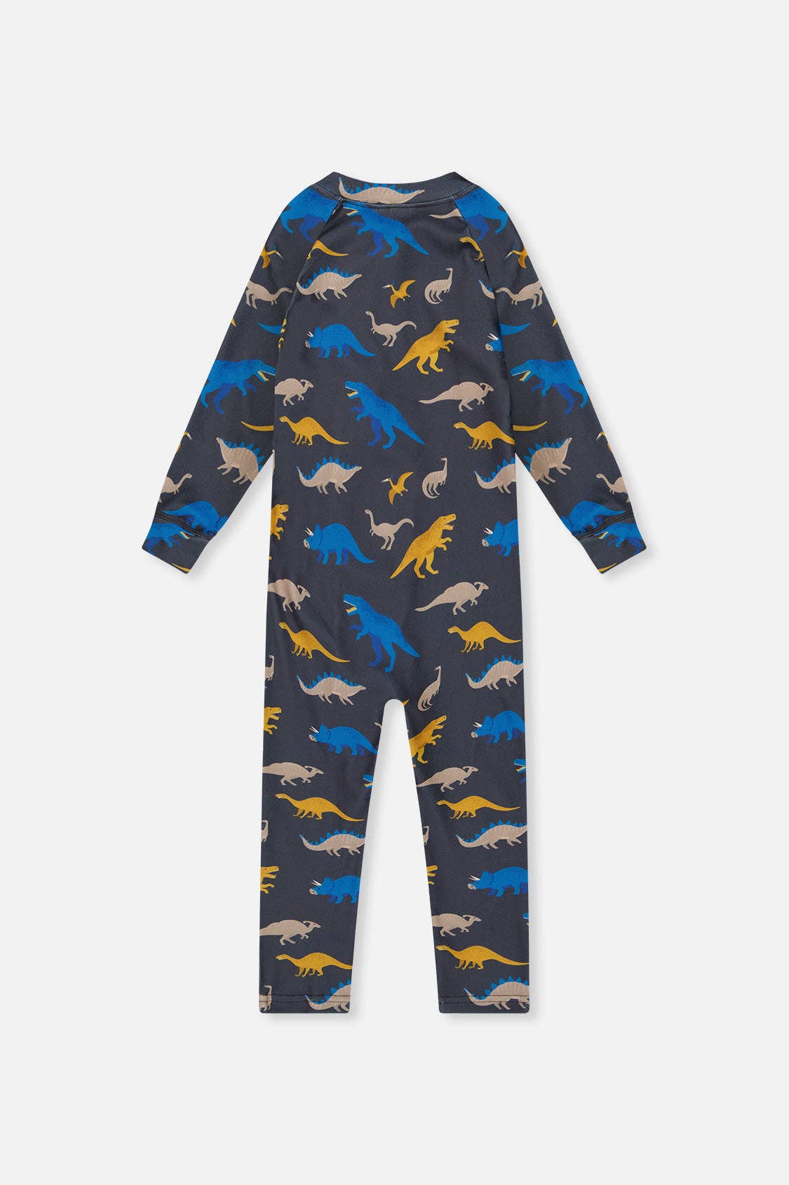 Baby One Piece Thermal Underwear Grey & Blue Dinosaur Print: 12m