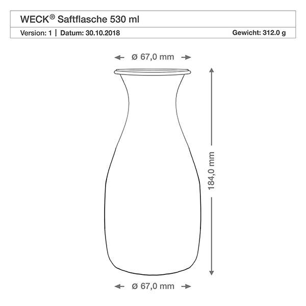 WECK® Juice Glass Jar 530ml: Jars & All Accessories